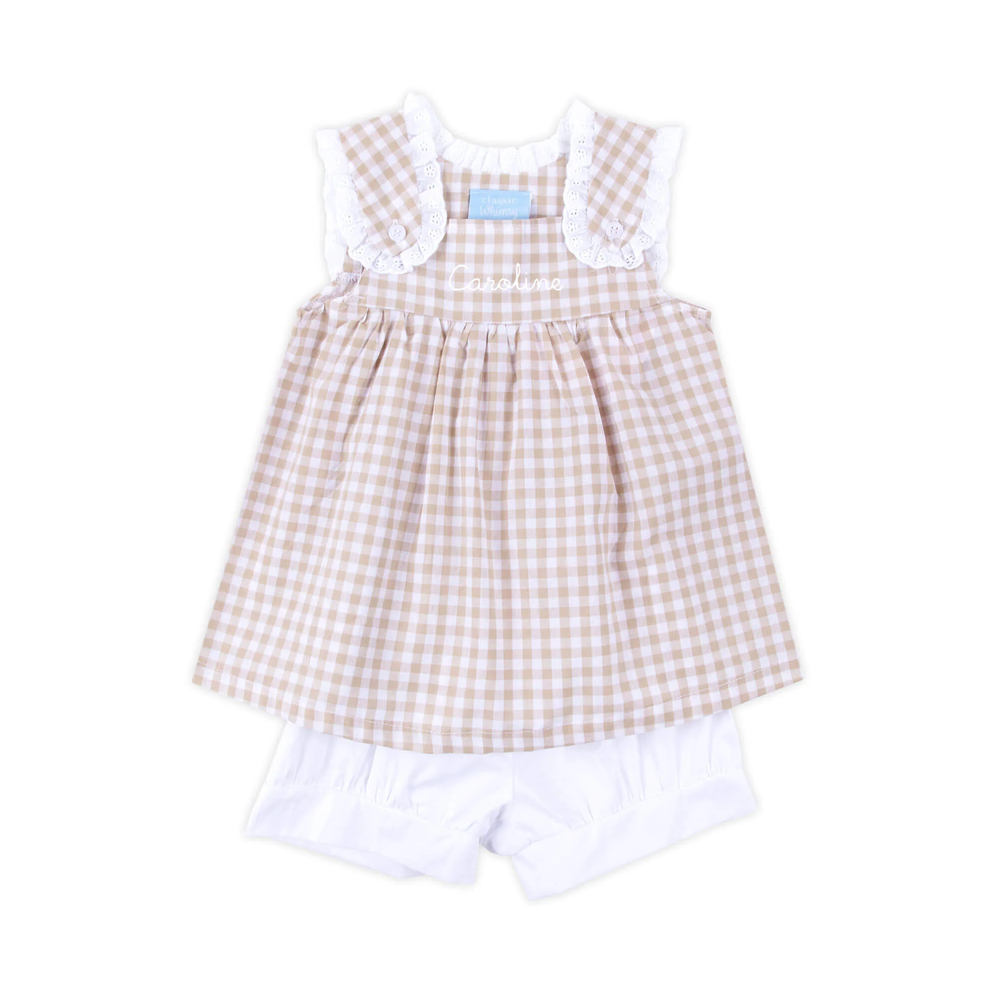 Khaki Gingham Lulu Short Set - Image 2