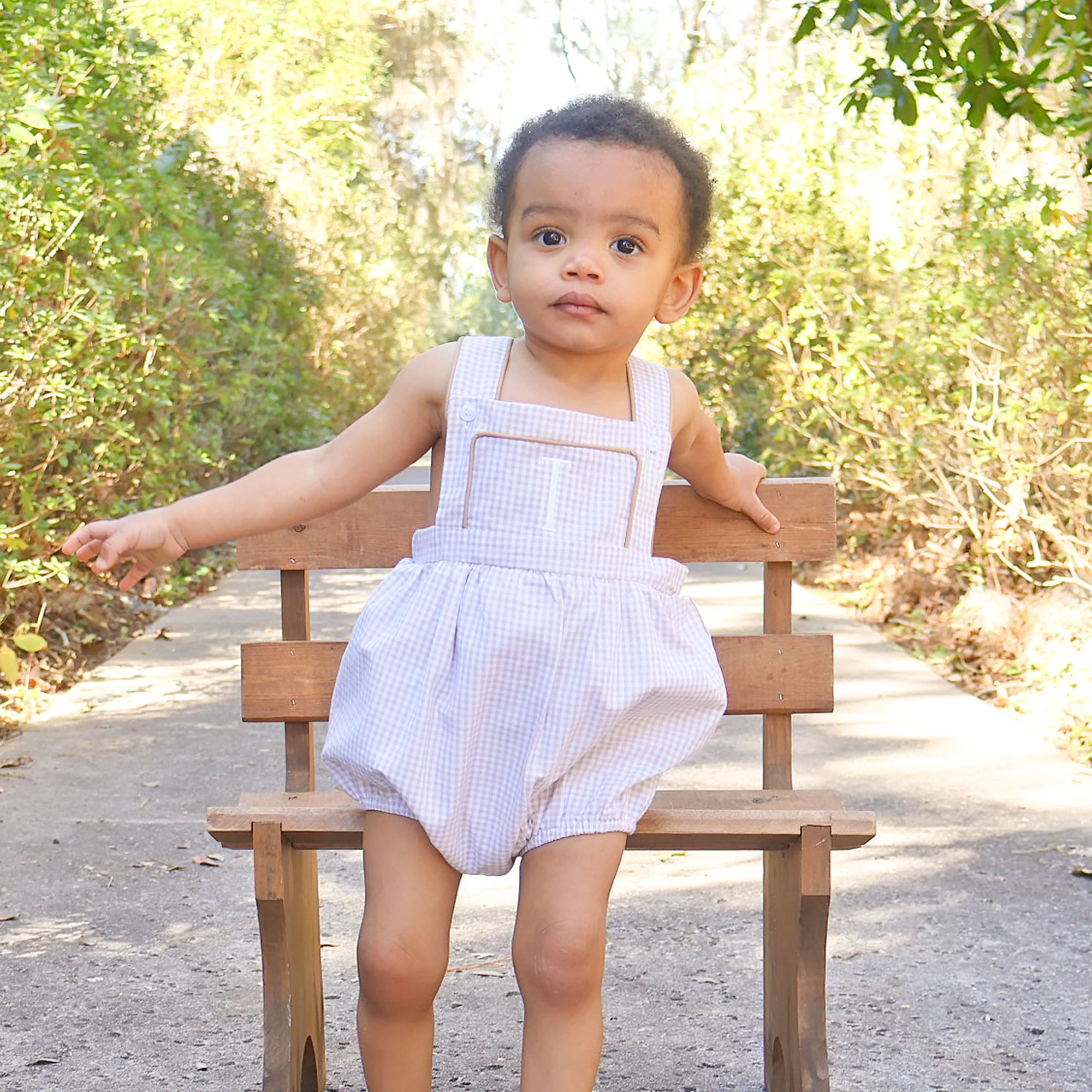Khaki Gingham Sun Bubble - Image 3
