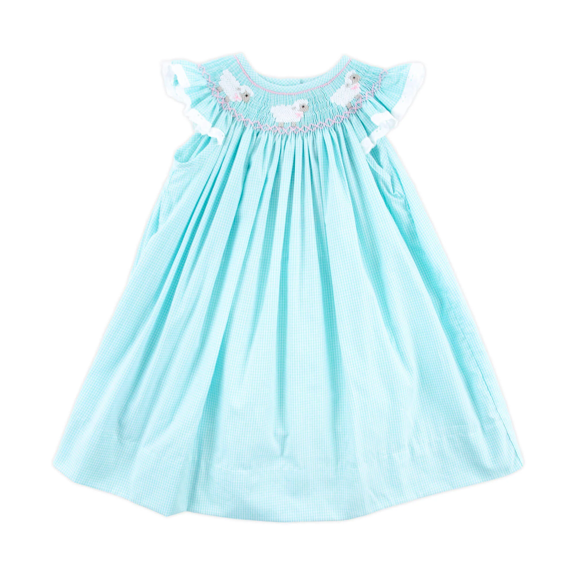 Lamb Smocked Mint Gingham Dress - Image 2