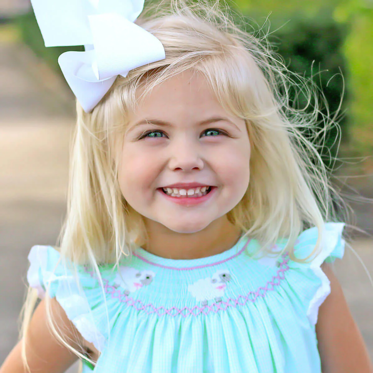 Lamb Smocked Mint Gingham Dress - Image 3