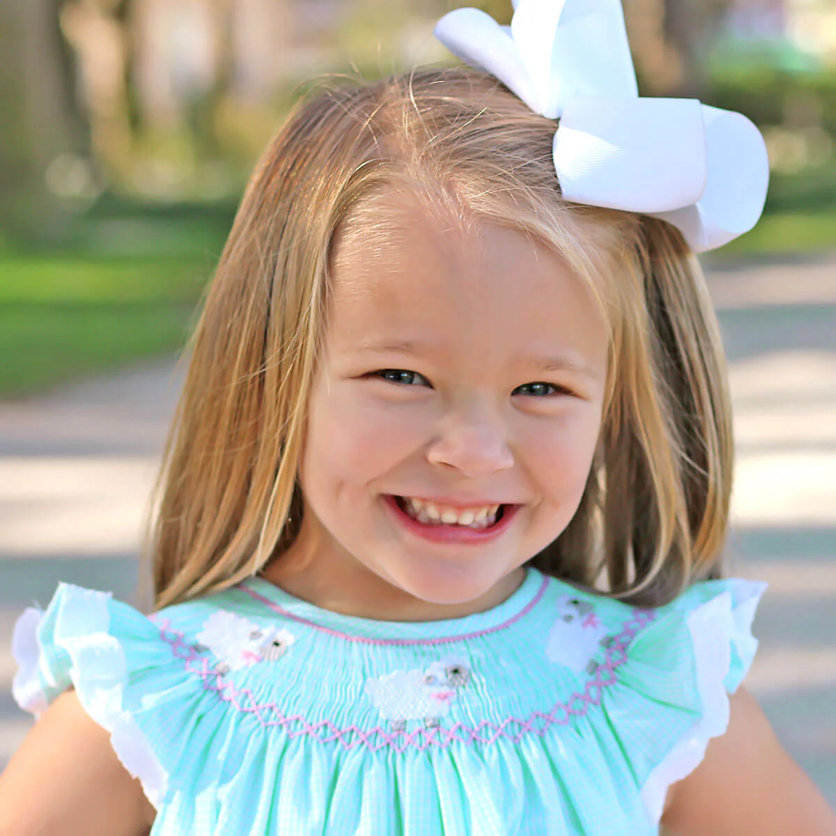 Lamb Smocked Mint Gingham Dress - Image 6