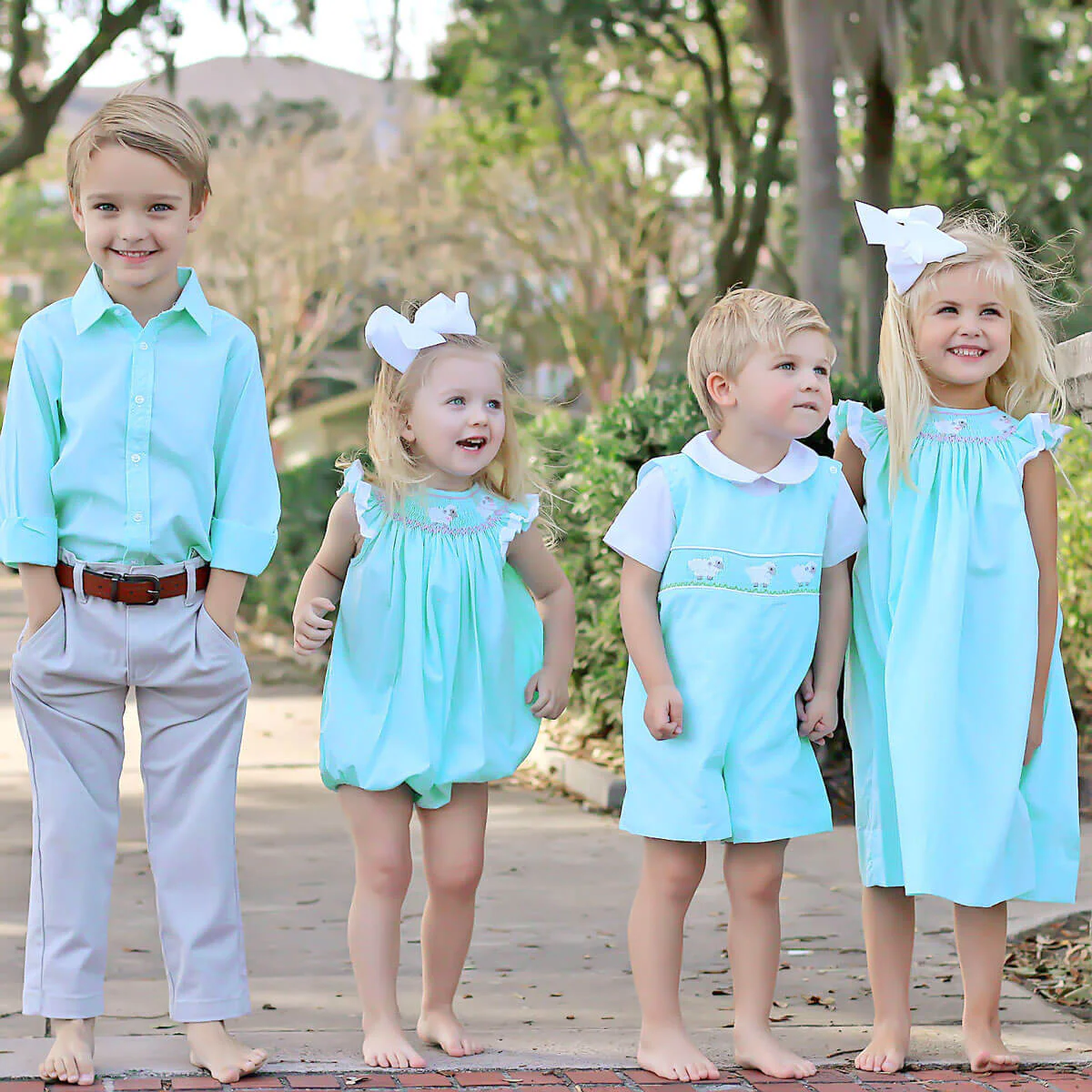 Lamb Smocked Mint Gingham Dress - Image 8