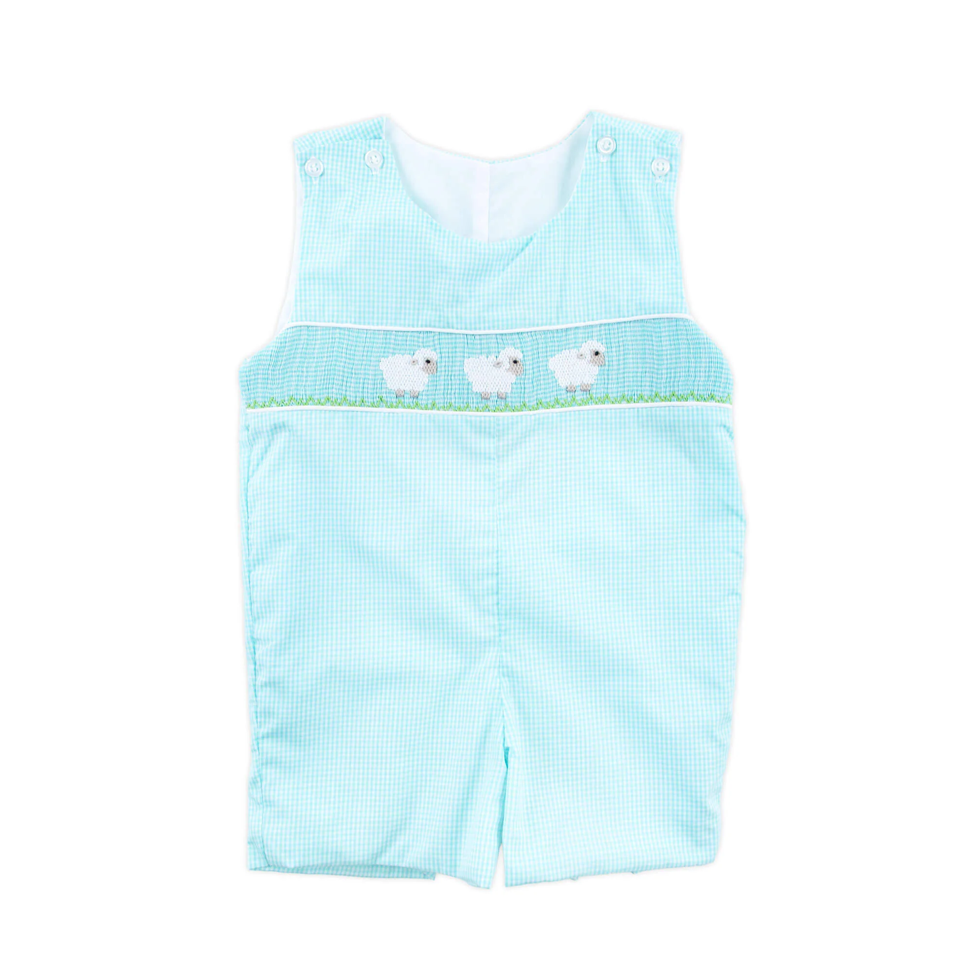 Baby Lamb Smocked Jon Jon Mint Gingham - Image 2