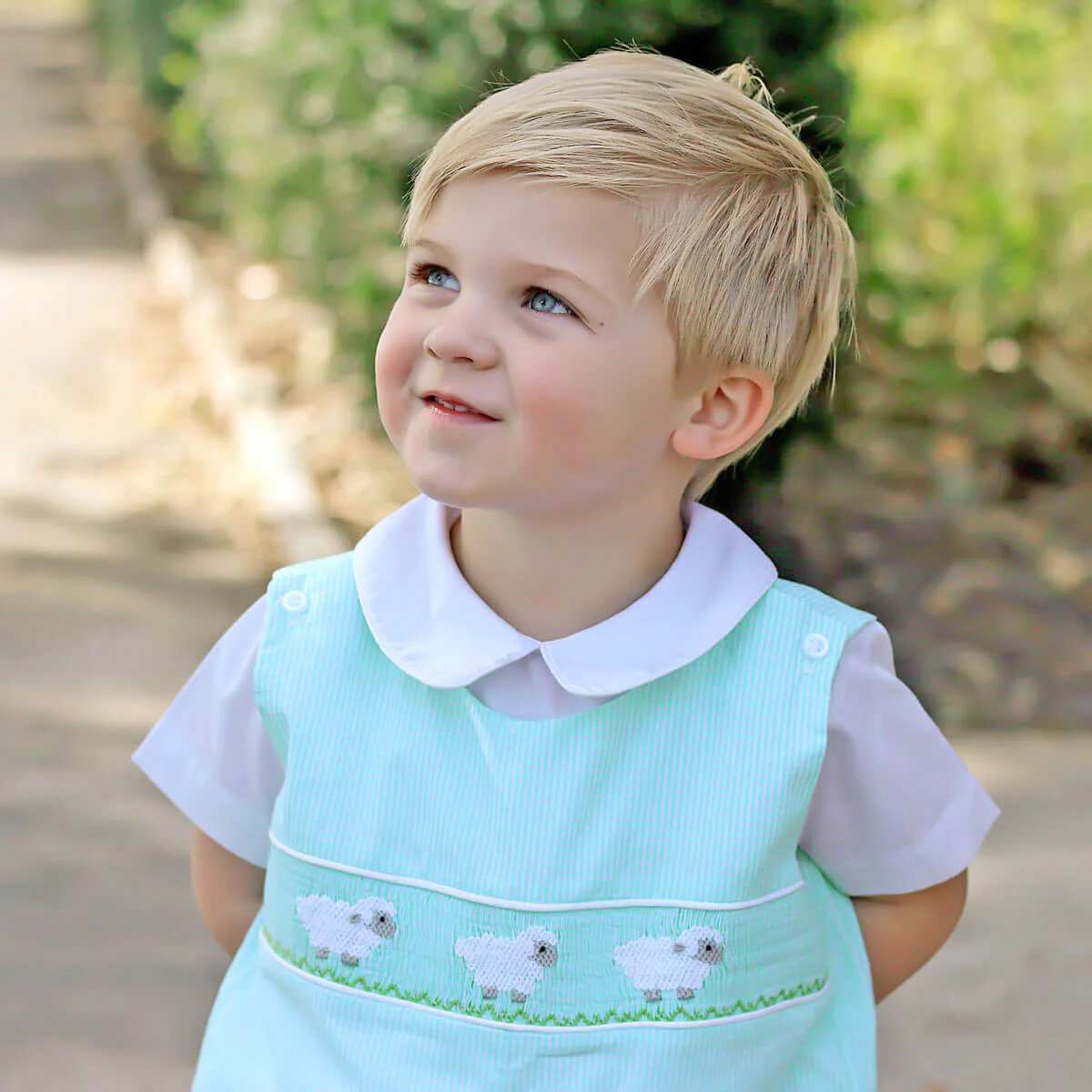 Baby Lamb Smocked Jon Jon Mint Gingham - Image 3