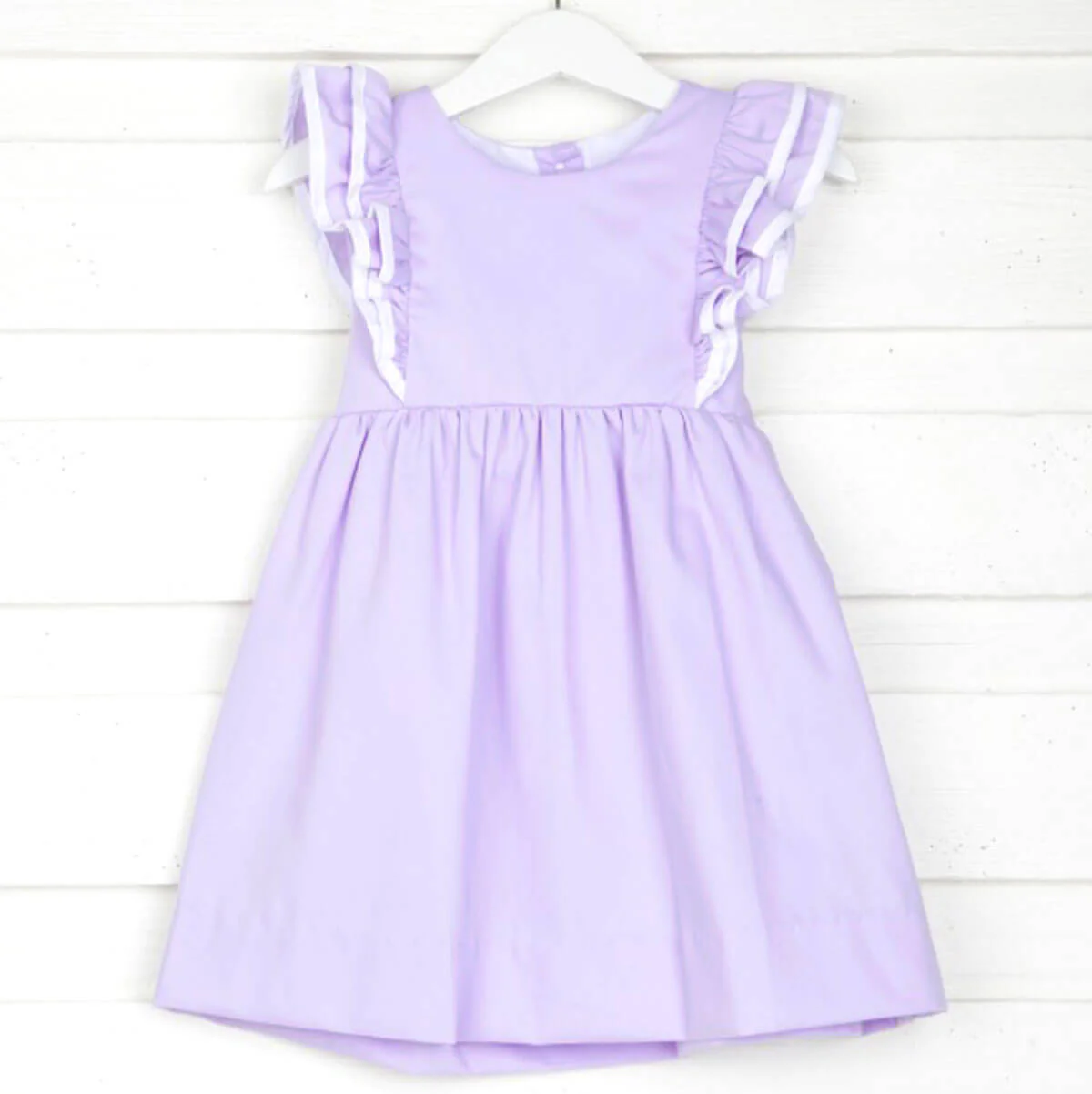 Lavender Pique Classic Ruffle Dress - Image 2