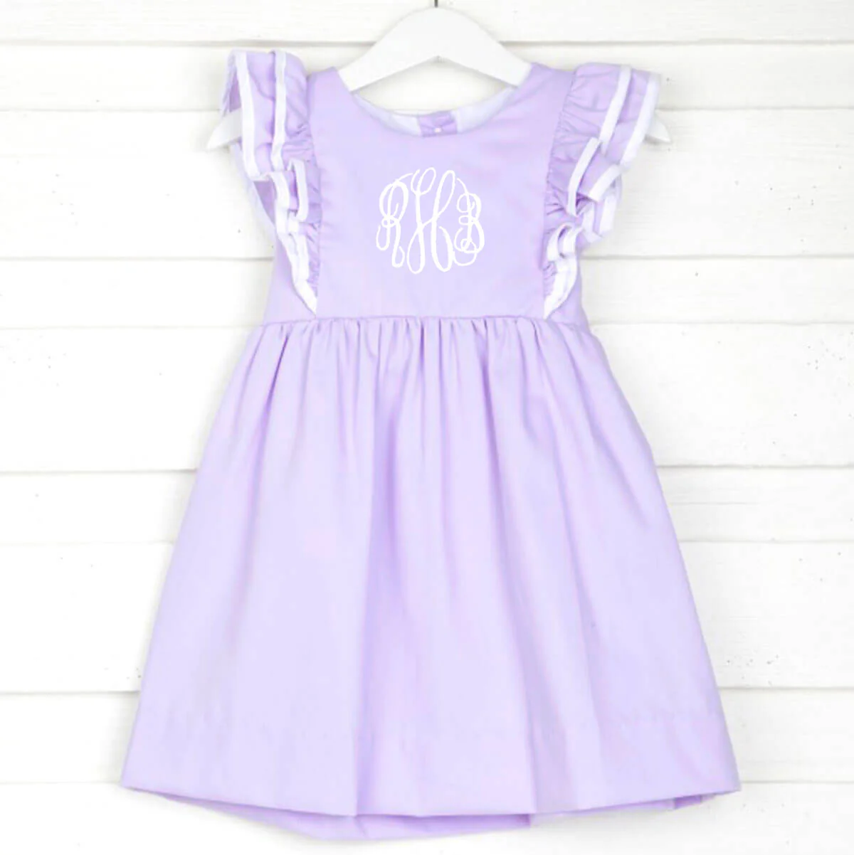 Lavender Pique Classic Ruffle Dress - Image 3
