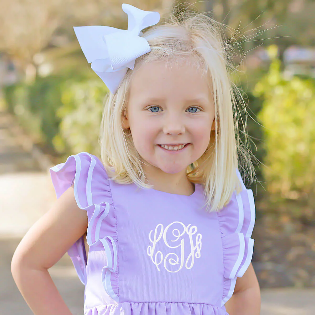 Lavender Pique Classic Ruffle Dress - Image 5