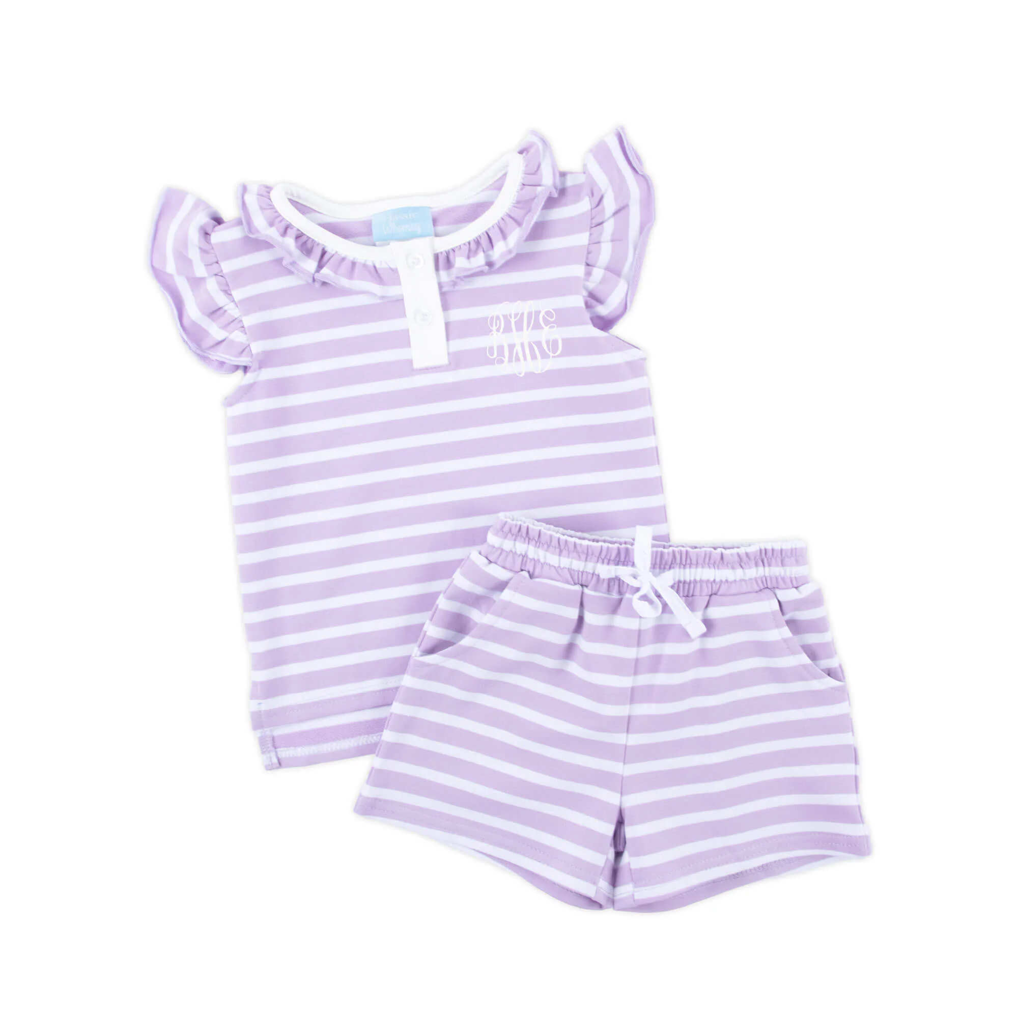 Lavender Stripe Nina Short Set - Image 2