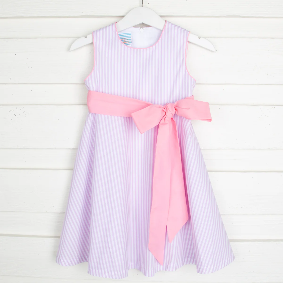 Lavender Stripe Sash Dress - Image 2