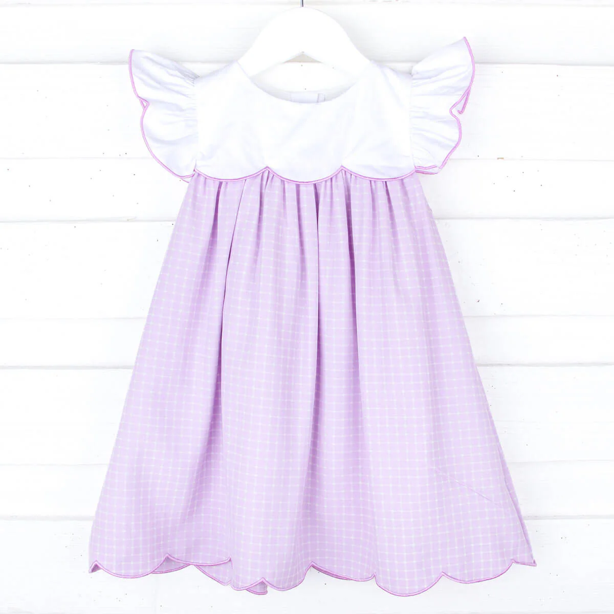 Lavender Windowpane Amelia Dress - Image 2