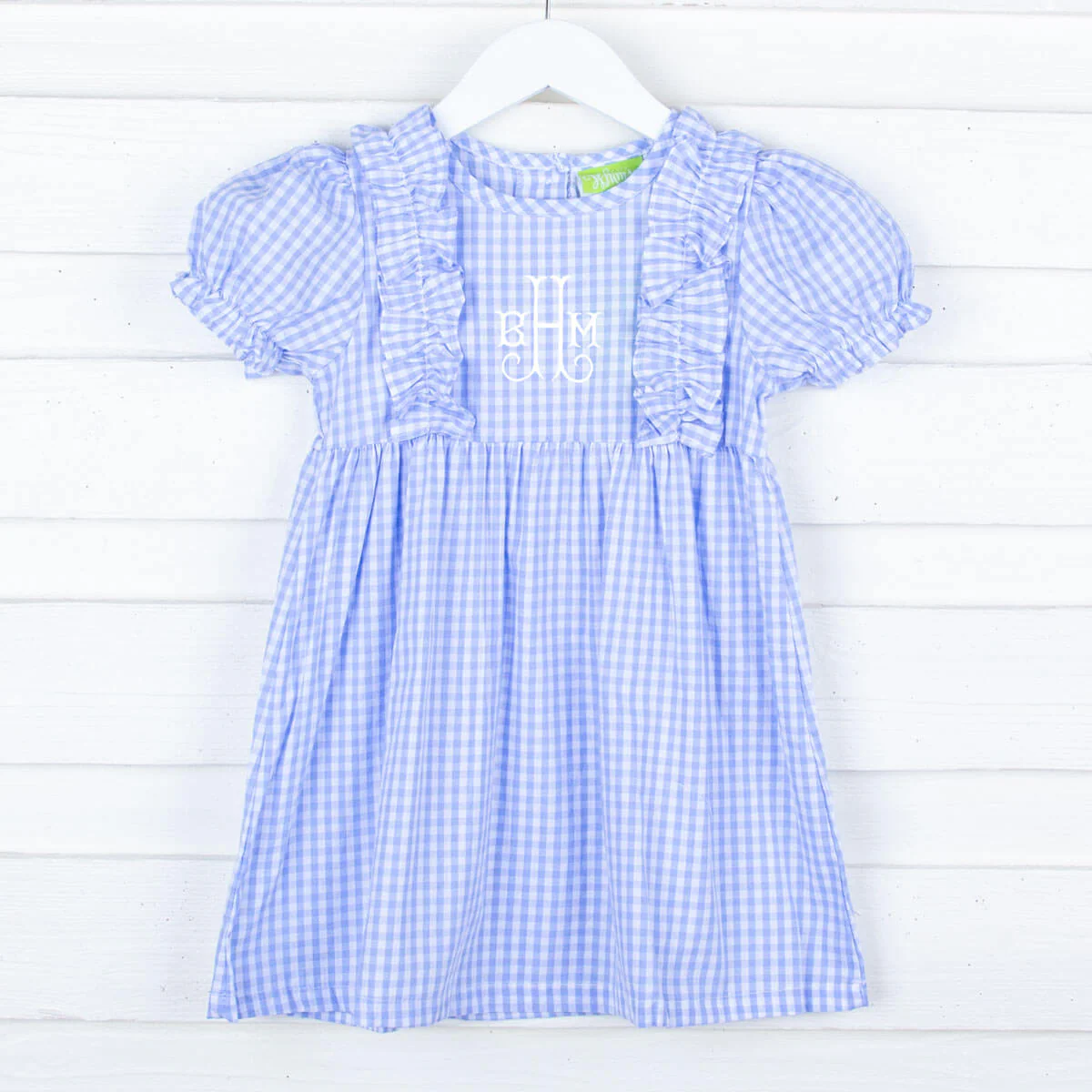 Light Blue Check Ruffle Dress - Image 4