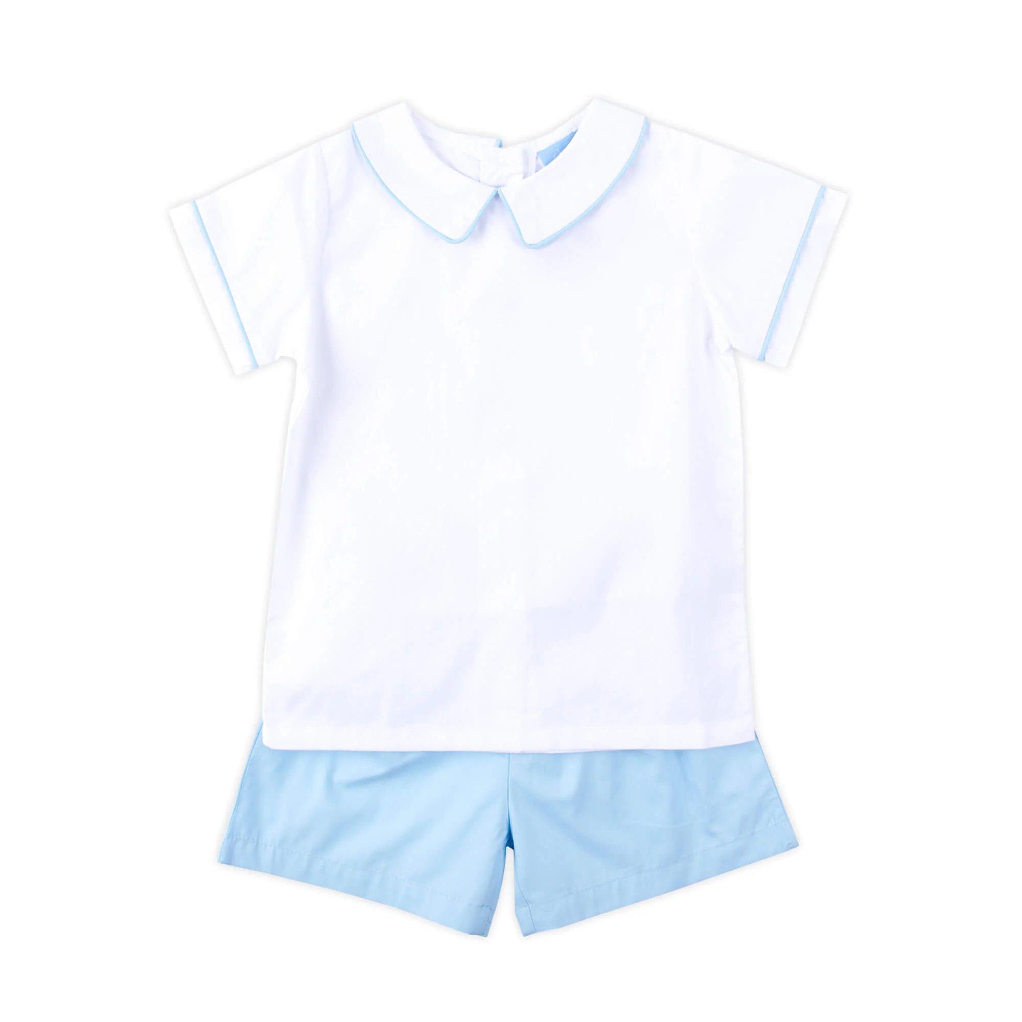Light Blue Collared Short Set - Image 2