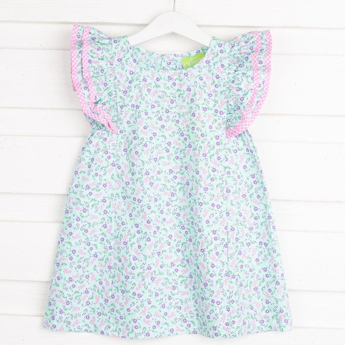 Light Blue Floral Ruffle Dress - Image 2