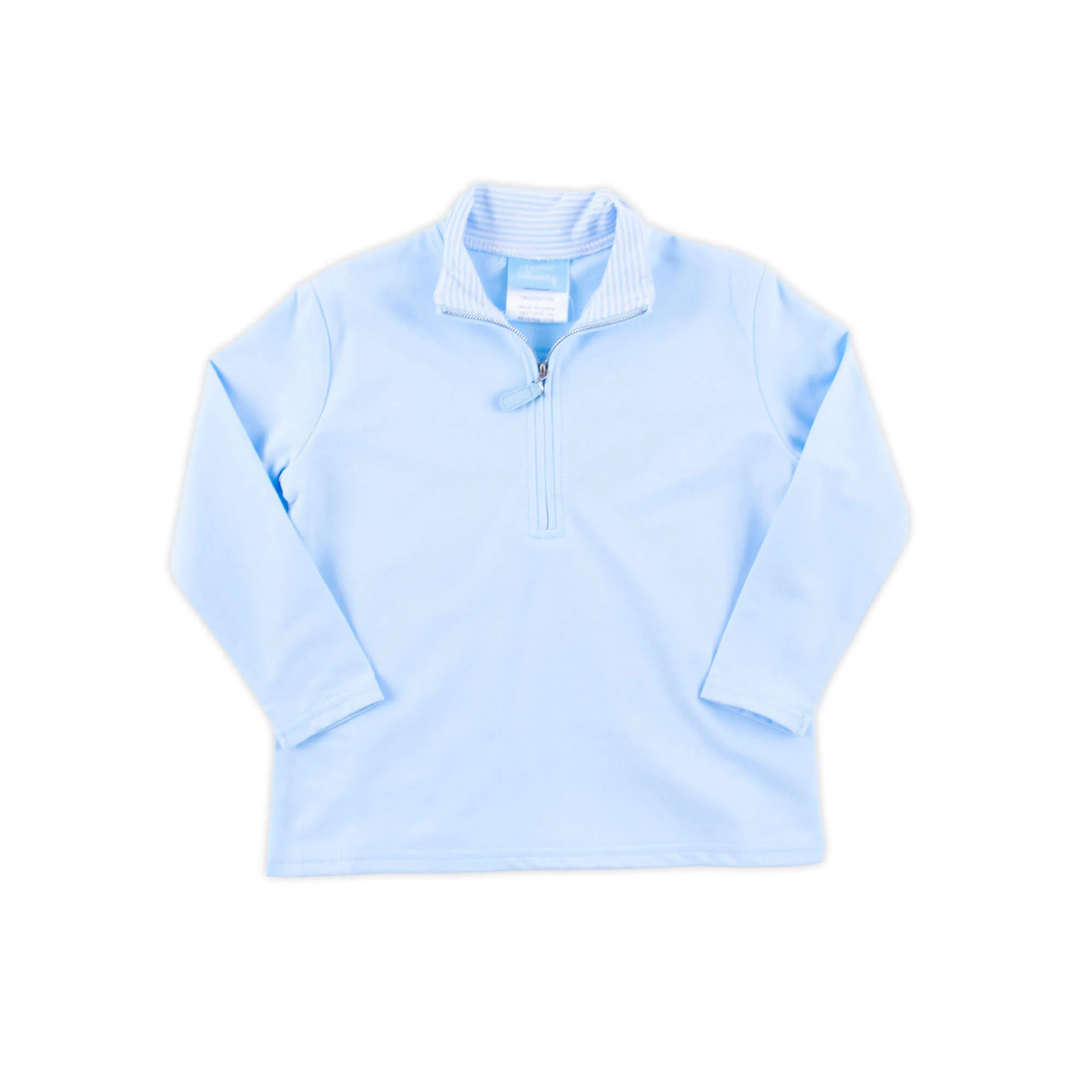 Light Blue French Terry Half Zip Pullover - Image 2