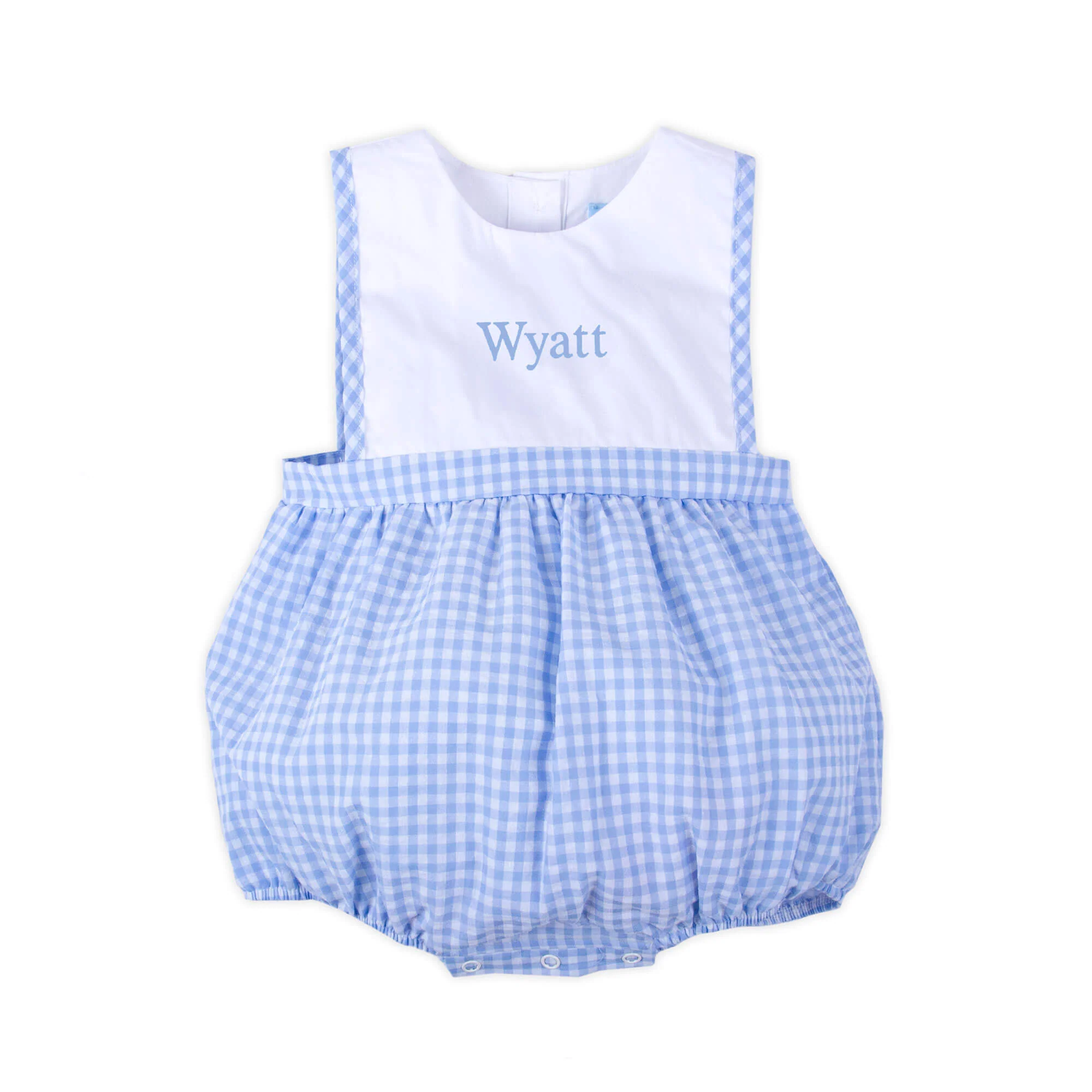 Light Blue Gingham Bib Bubble - Image 2