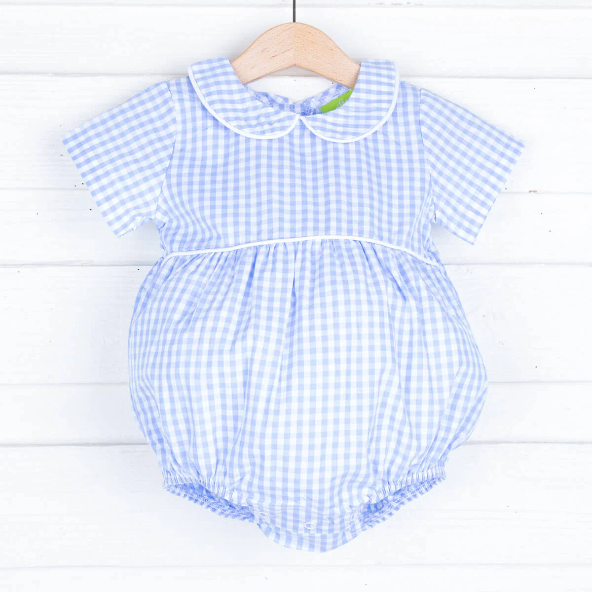 Light Blue Gingham Boy Bubble - Image 2