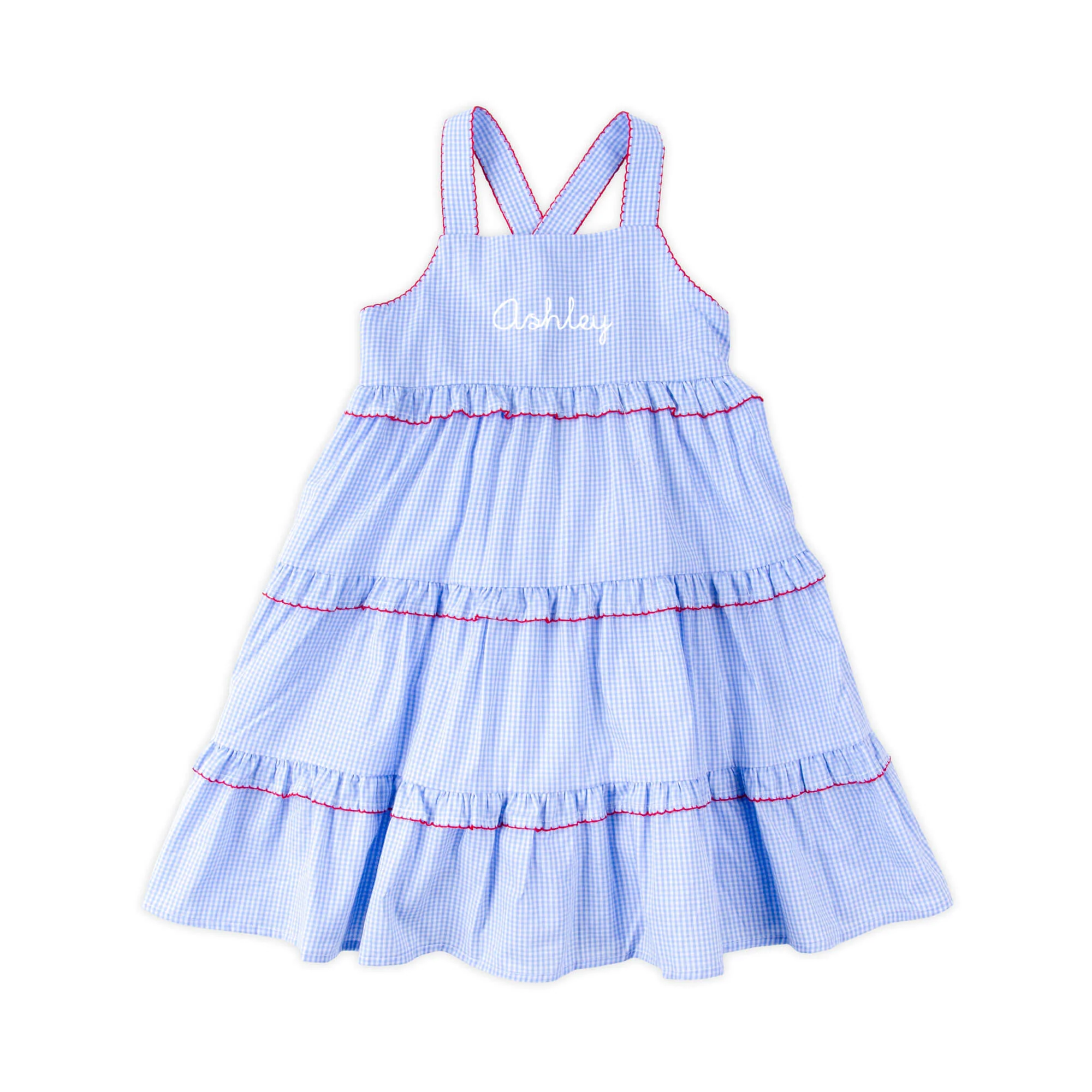 Light Blue Gingham Bria Dress - Image 2