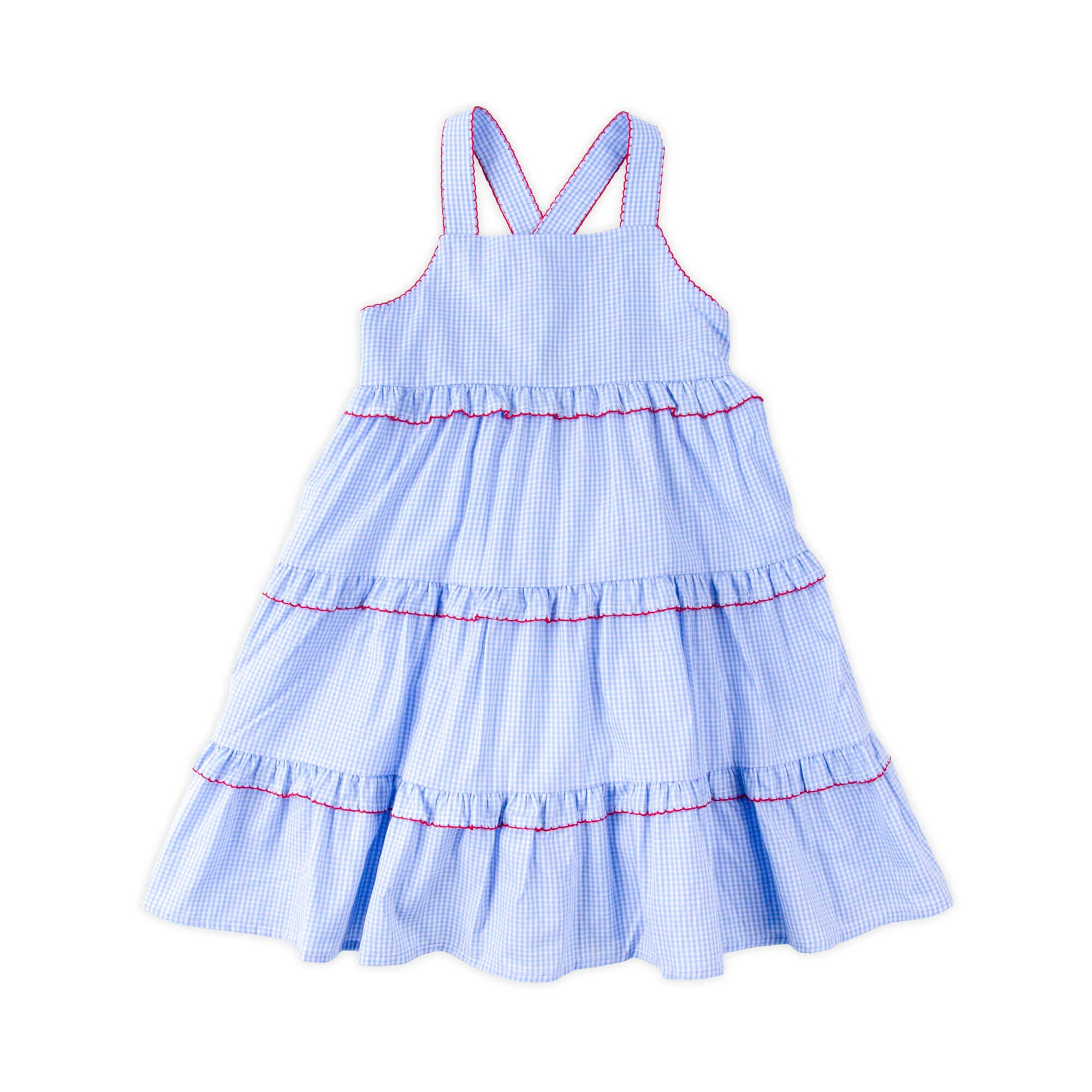 Light Blue Gingham Bria Dress - Image 4