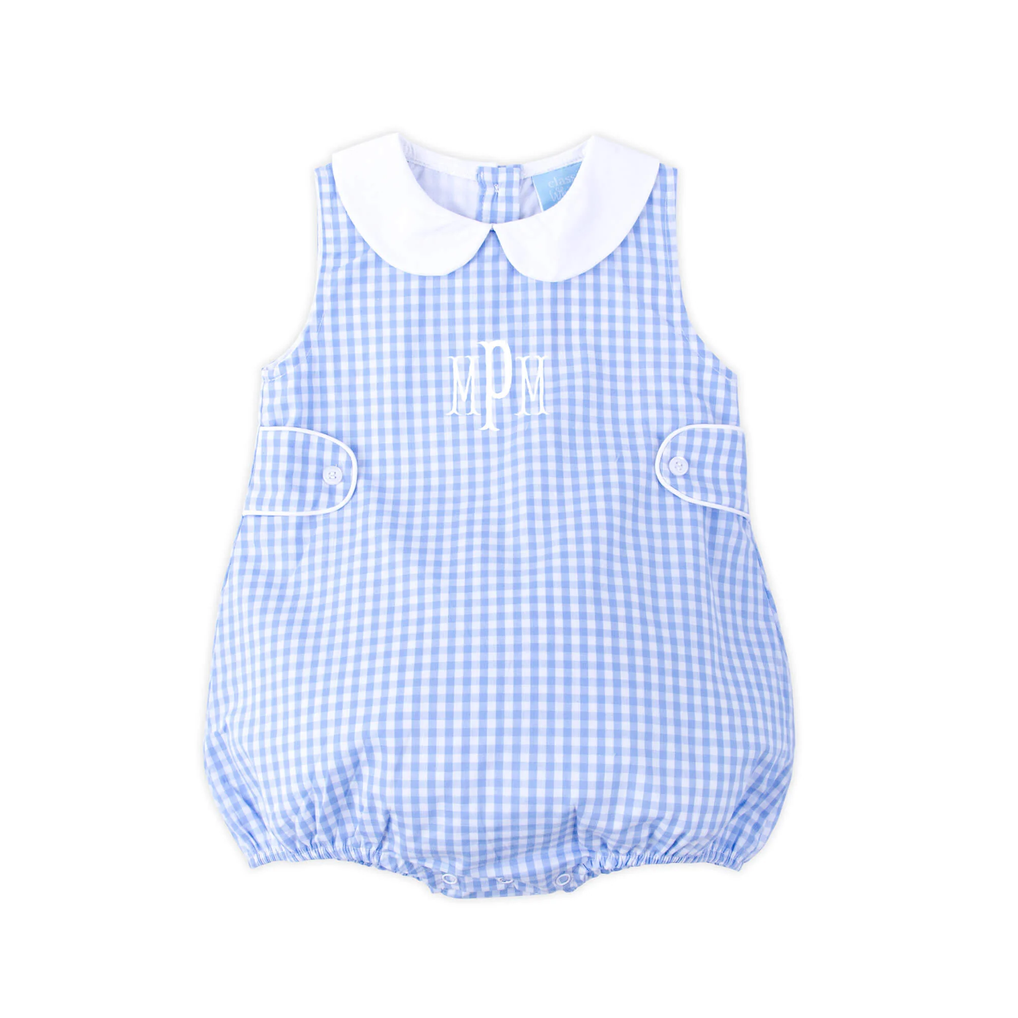 Light Blue Gingham Collared Sun Bubble - Image 2