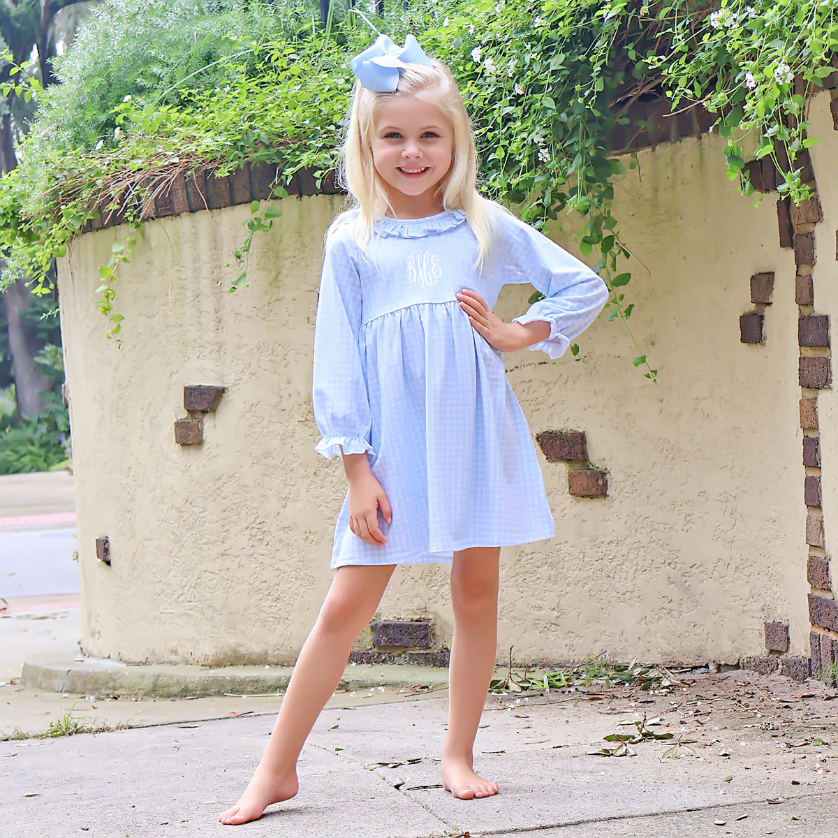 Light Blue Gingham Eden Dress - Image 2