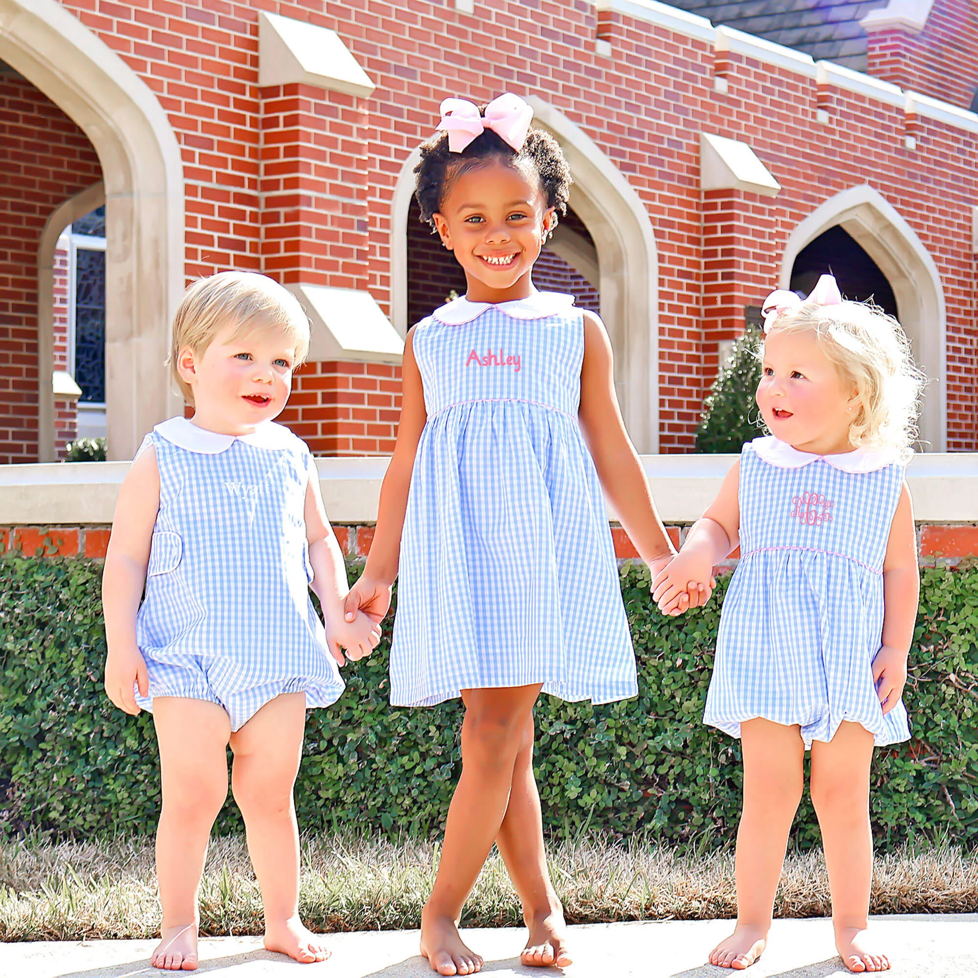 Light Blue Gingham Heidi Bubble - Image 5