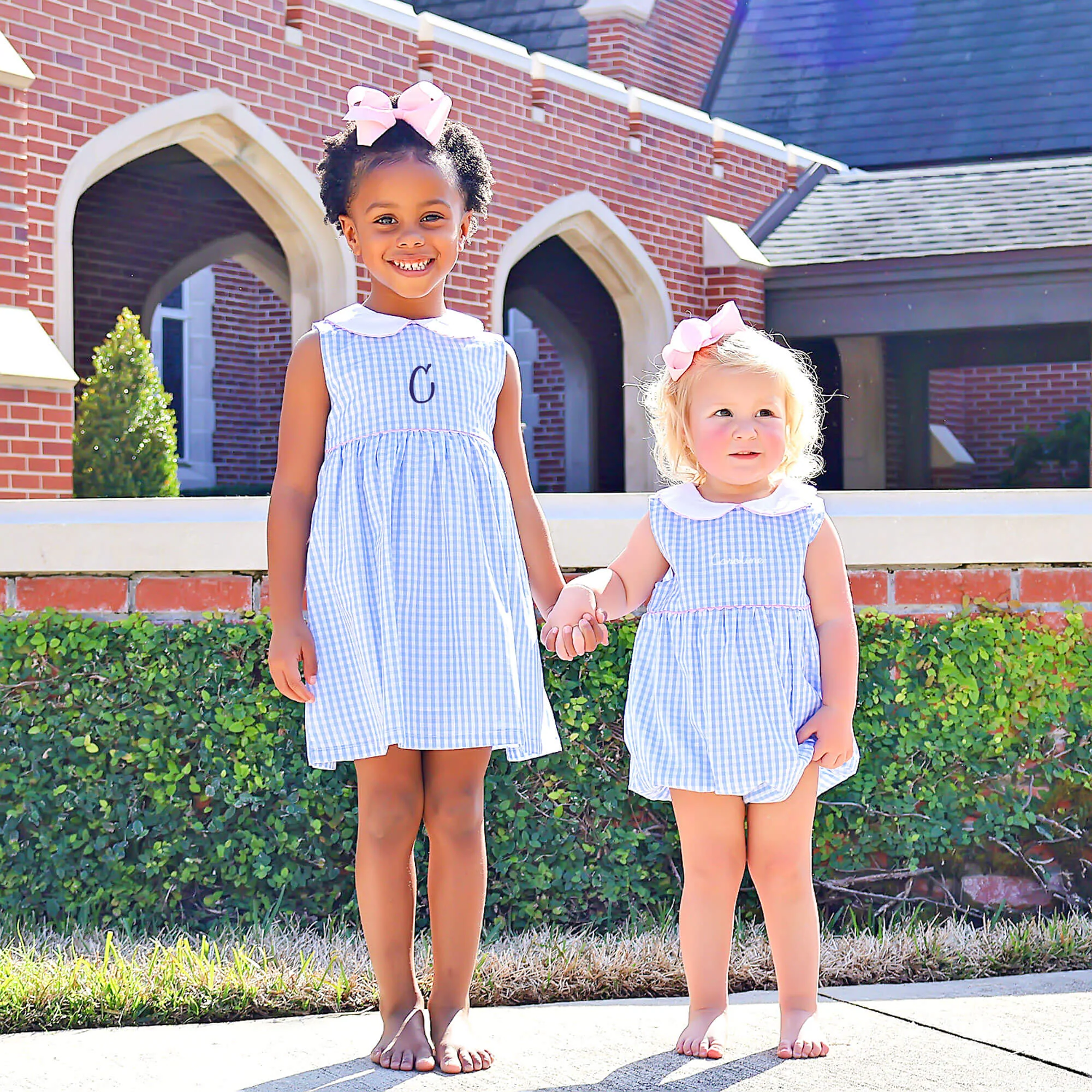 Light Blue Gingham Heidi Dress - Image 4