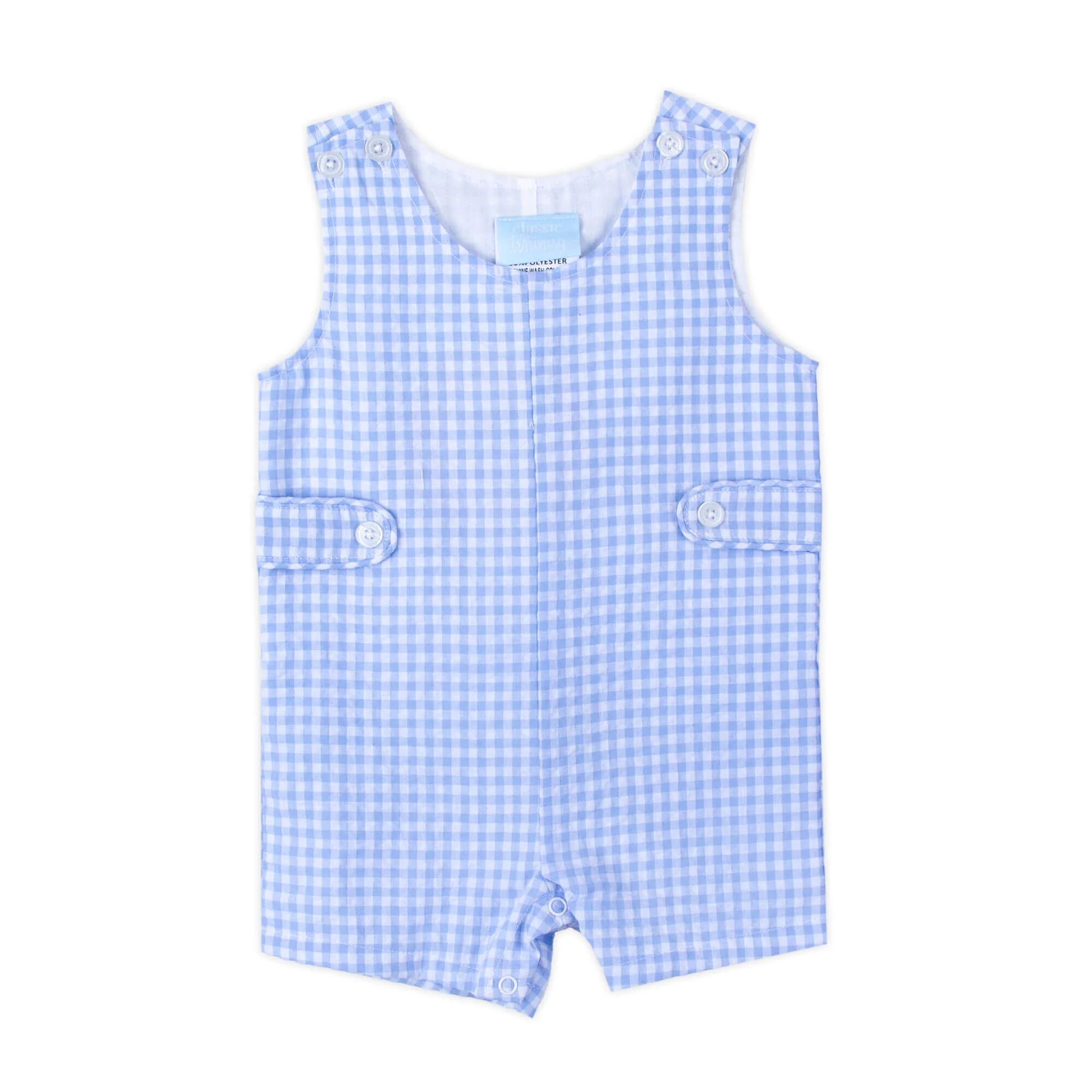 Light Blue Gingham Jon Jon with Tabs - Image 2