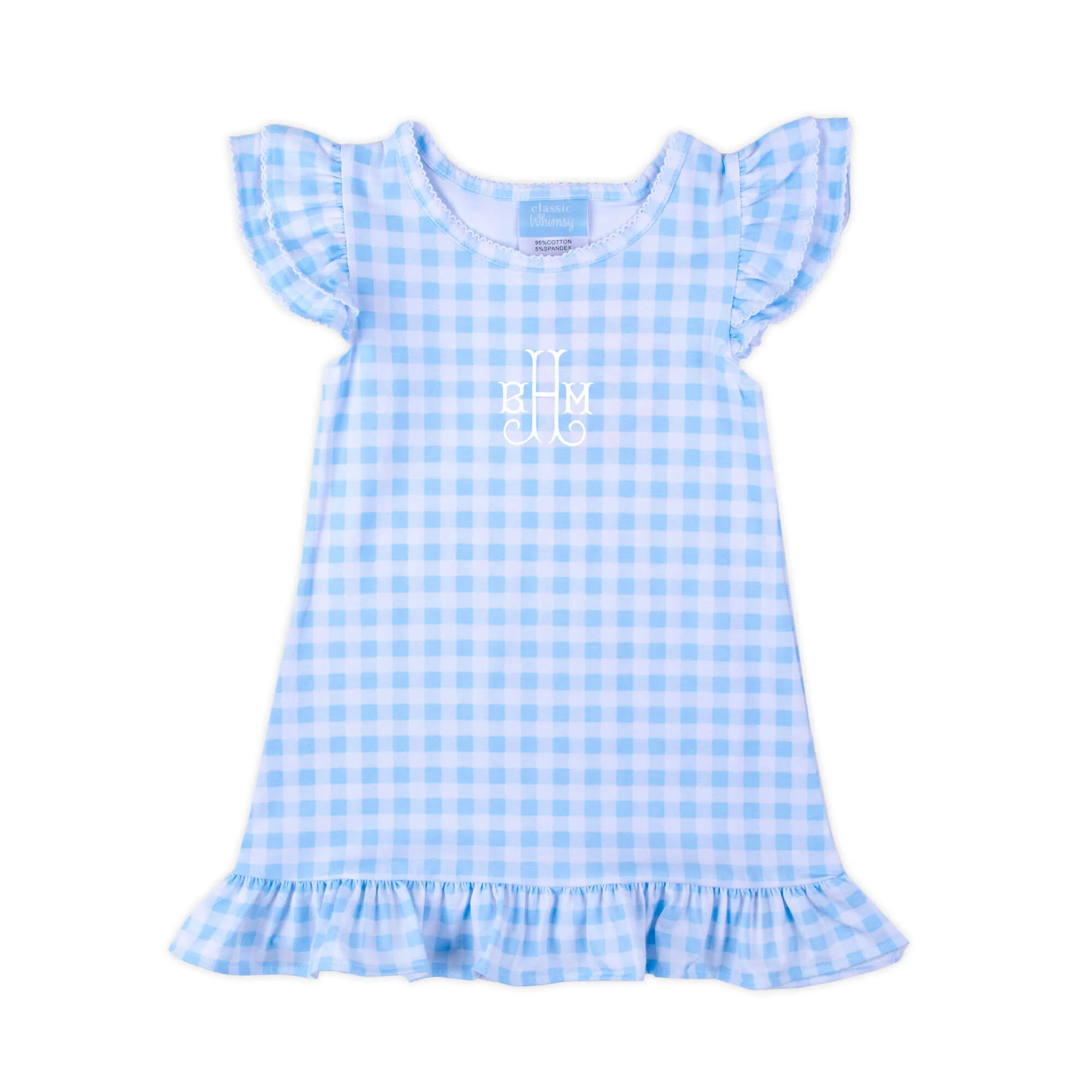 Milly Gingham Ruffle Dress Blue - Image 2