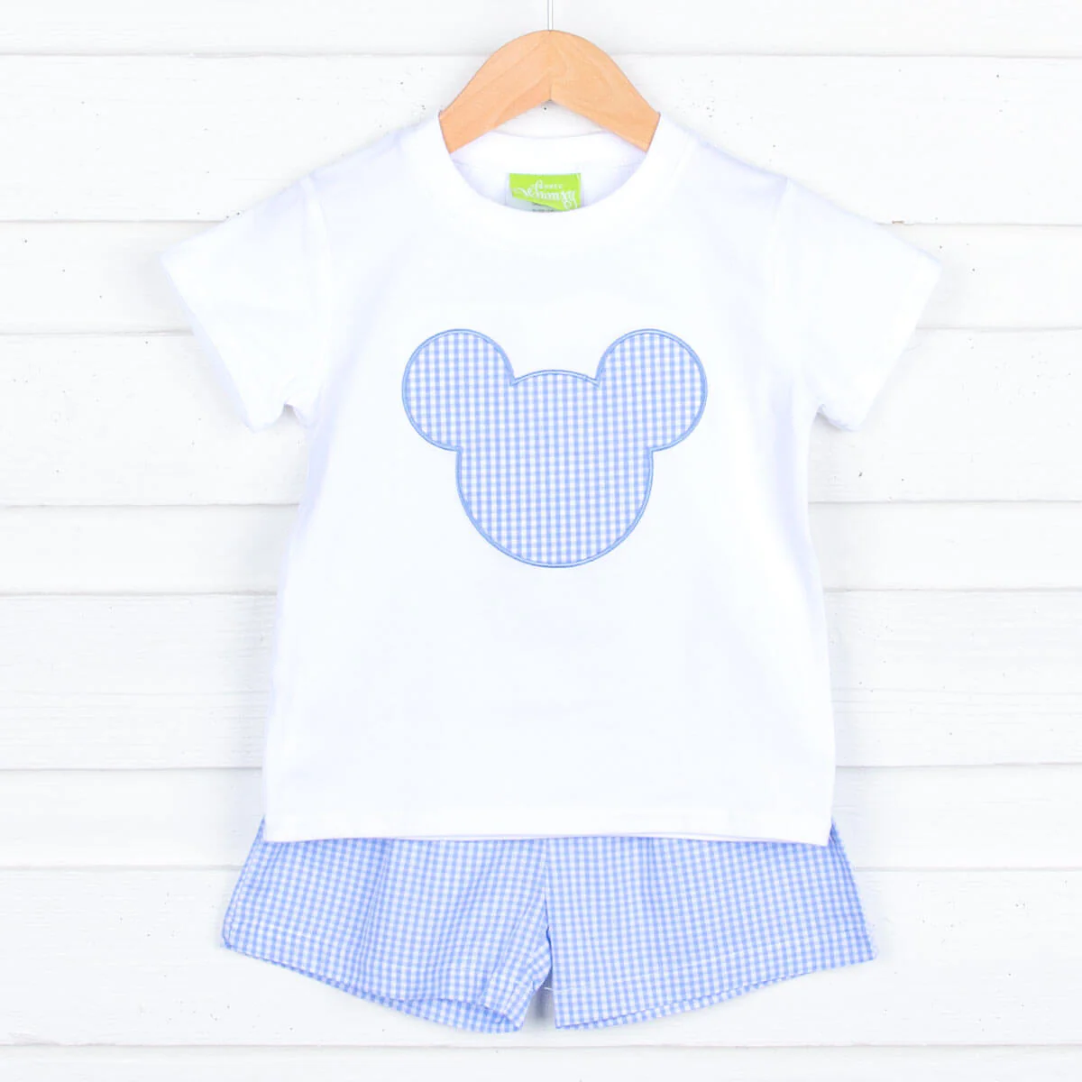 Light Blue Gingham Mouse Ears Short Set - Image 2