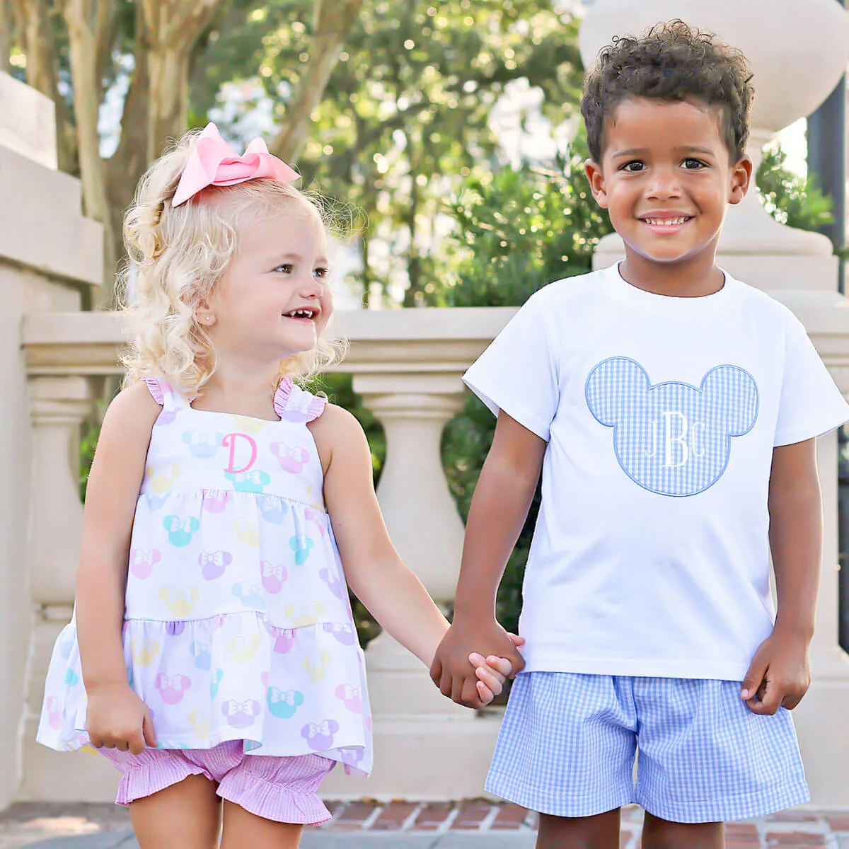 Light Blue Gingham Mouse Ears Short Set - Image 3
