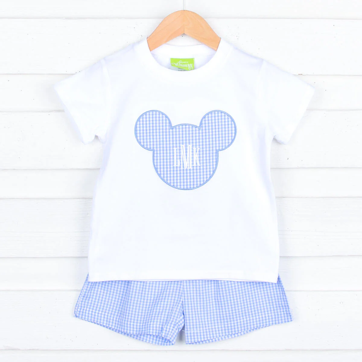 Light Blue Gingham Mouse Ears Short Set - Image 5