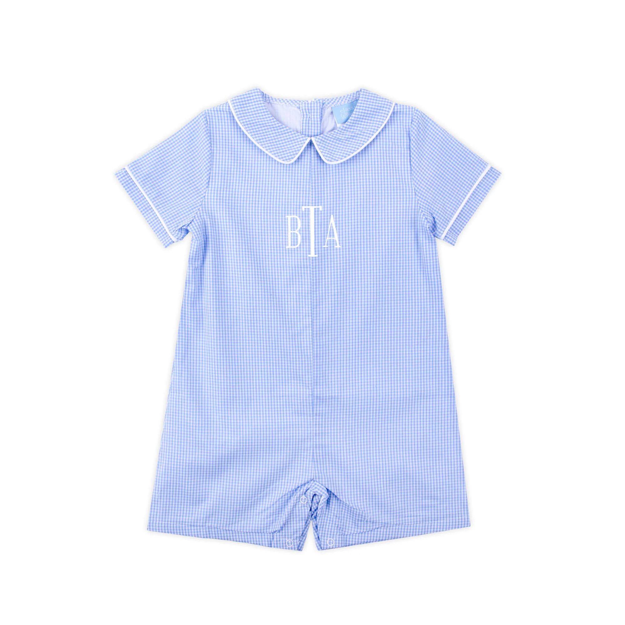 Light Blue Gingham Romper - Image 2