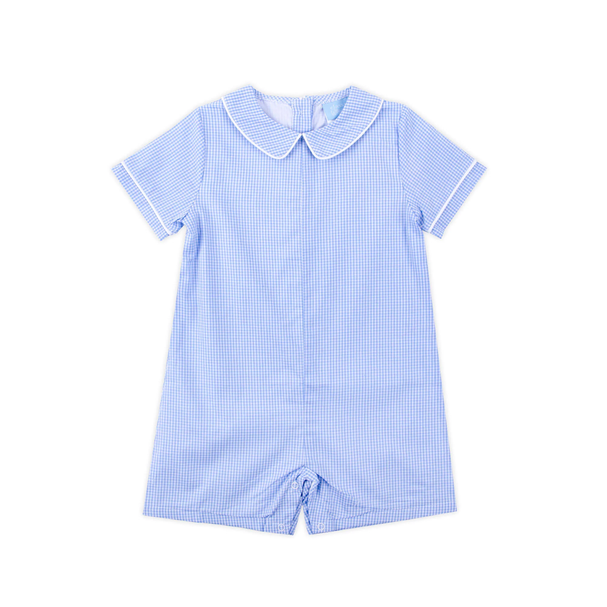 Light Blue Gingham Romper - Image 3