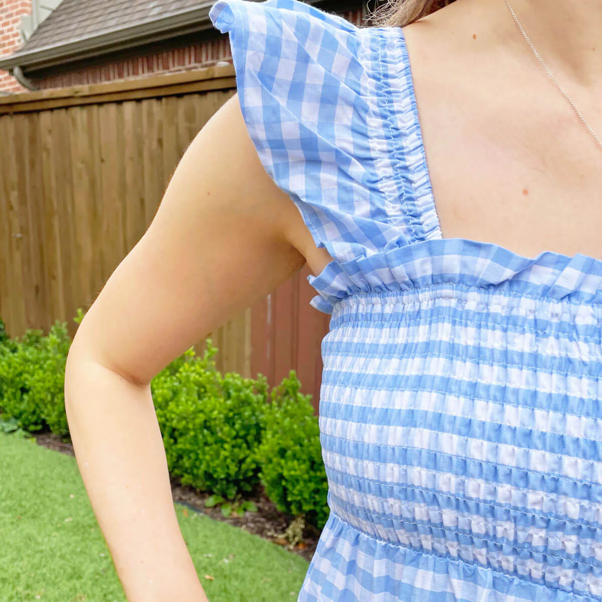 Blue Gingham Willow Women's Dress - Image 3