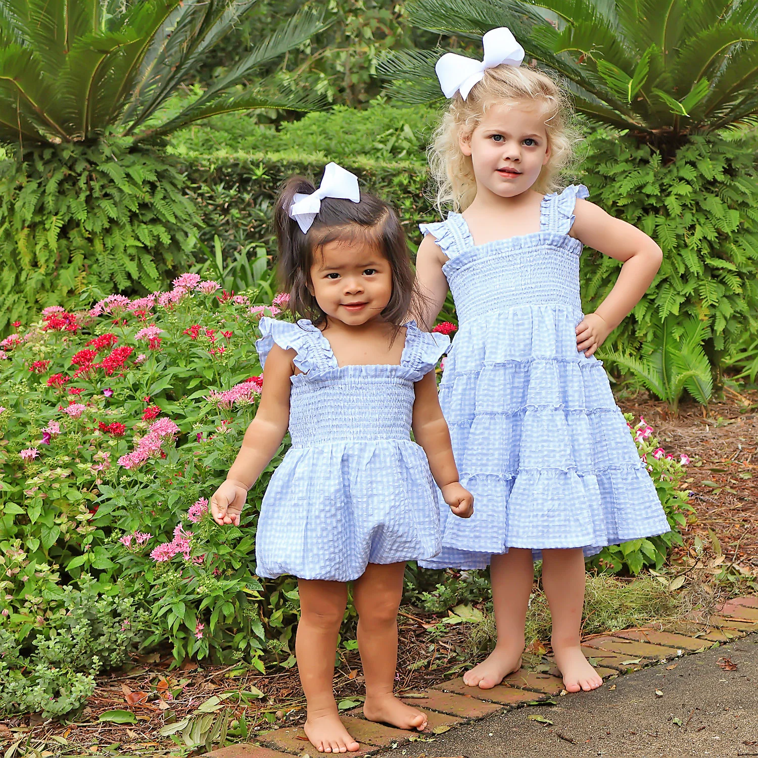 Light Blue Gingham Smocked Willow Dress - Image 3