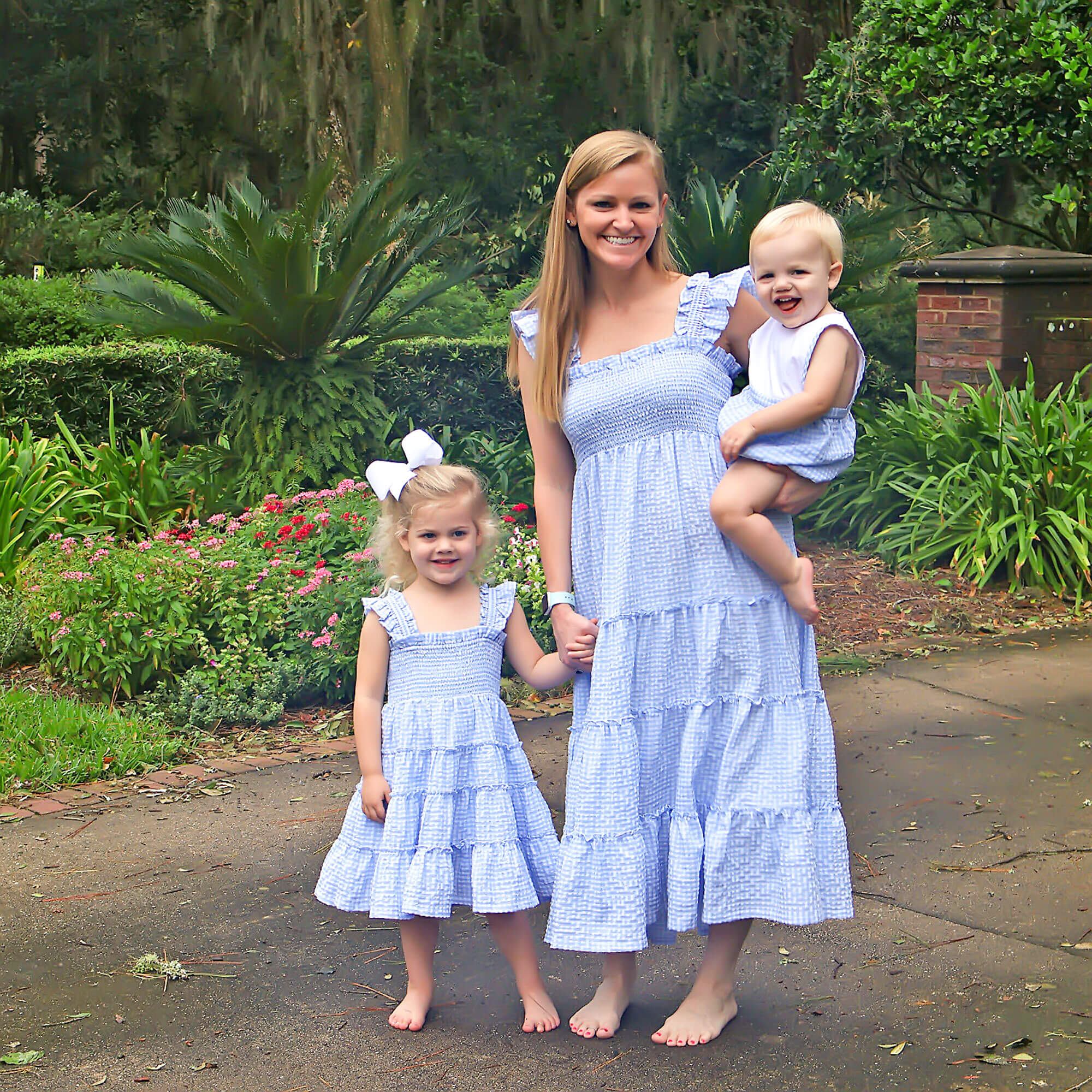 Light Blue Gingham Smocked Willow Dress - Image 6
