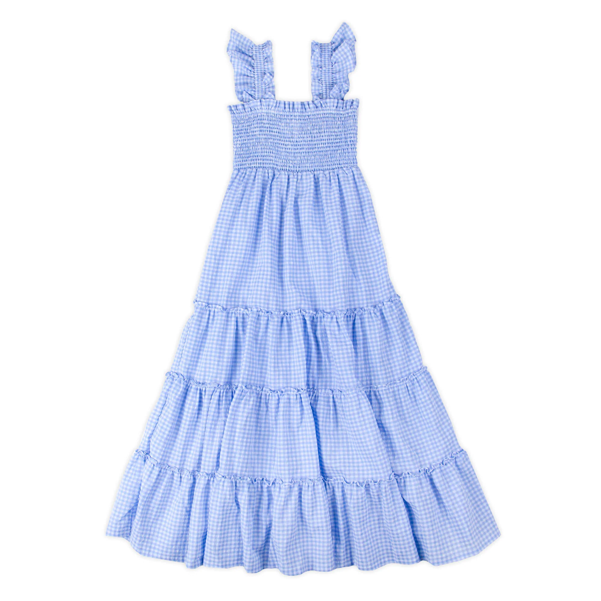 Light Blue Gingham Smocked Willow Women's Dress - Image 2