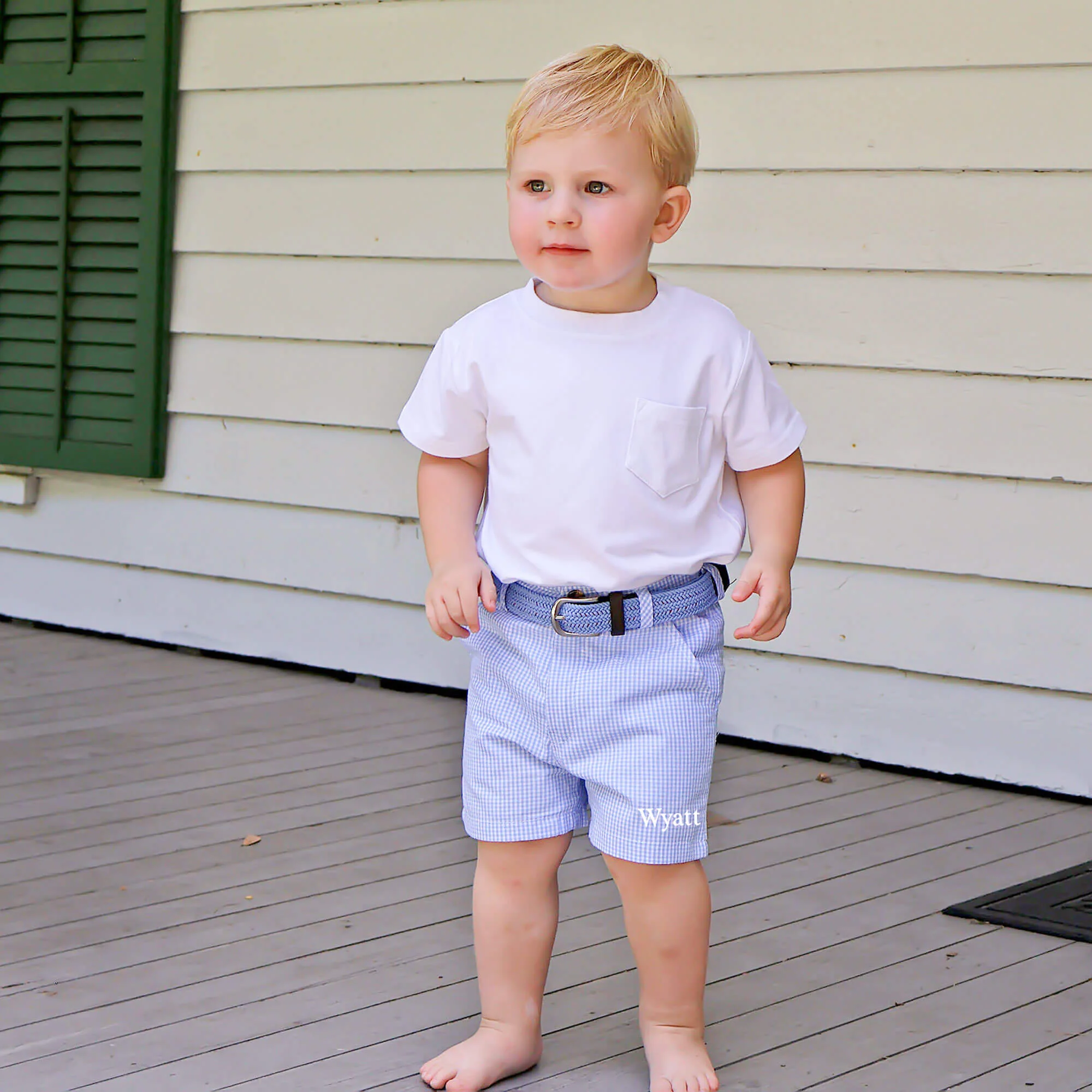 Gingham Standard Shorts Light Blue - Image 2