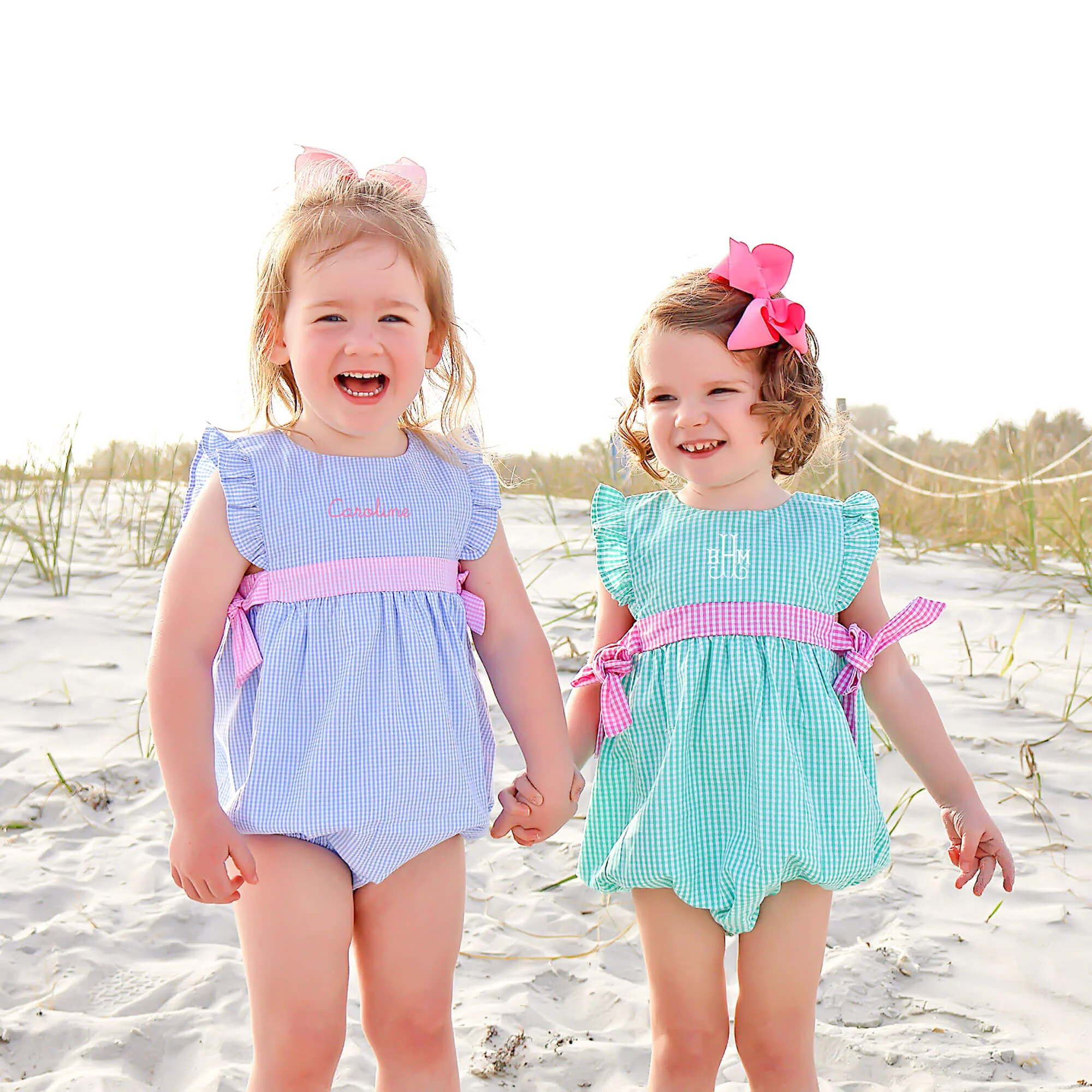 Light Blue & Pink Gingham Avery Bubble - Image 3