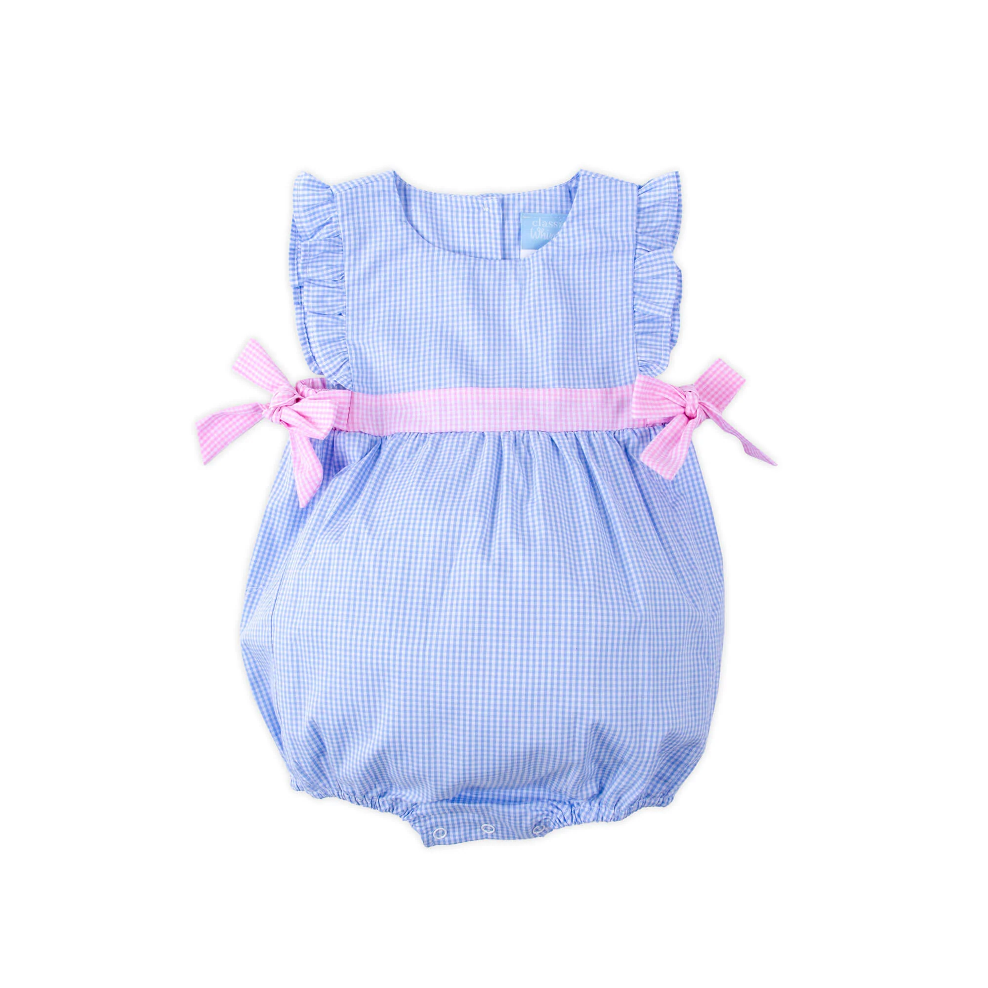 Light Blue & Pink Gingham Avery Bubble - Image 4