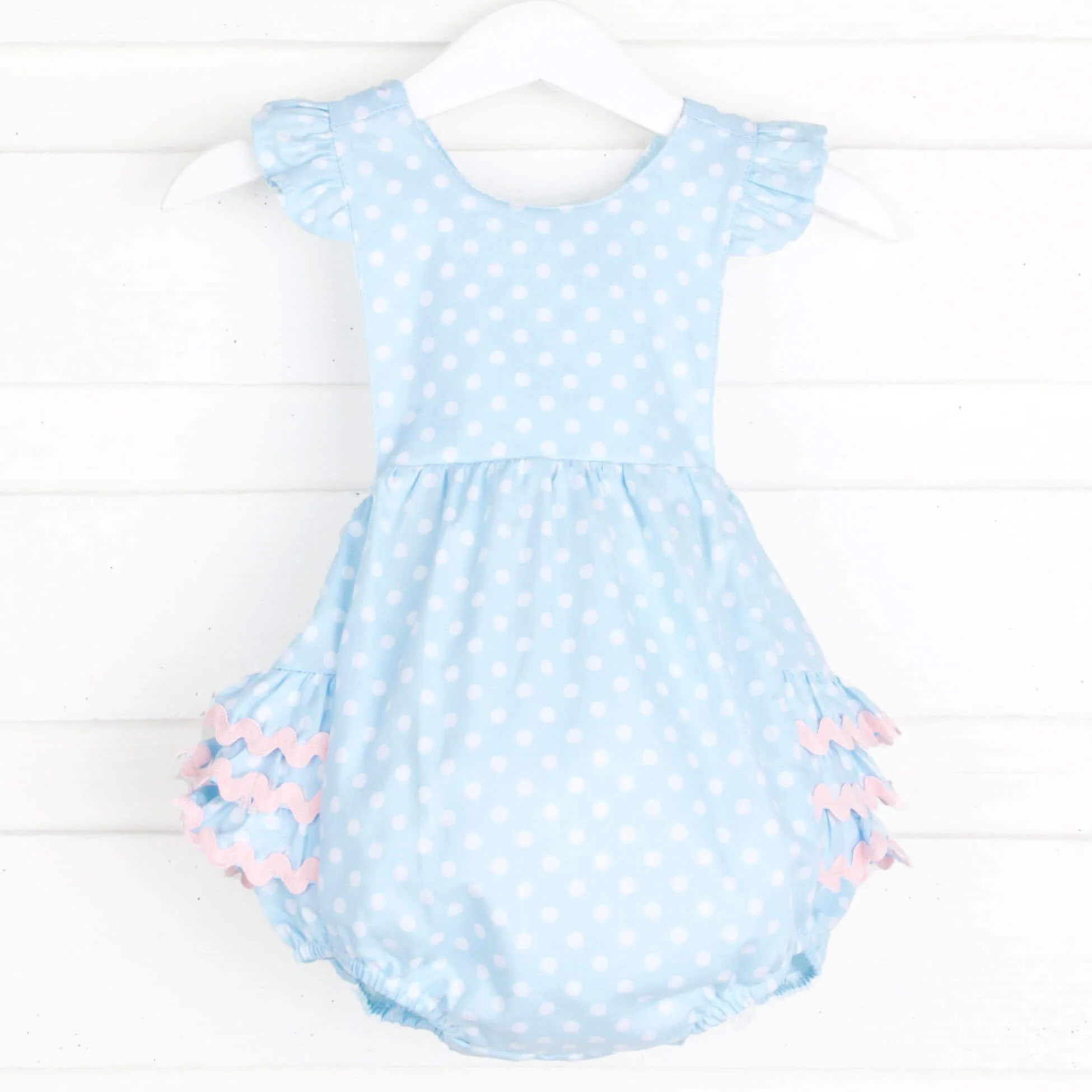 Light Blue Polka Dot Ruffle Bubble - Image 2