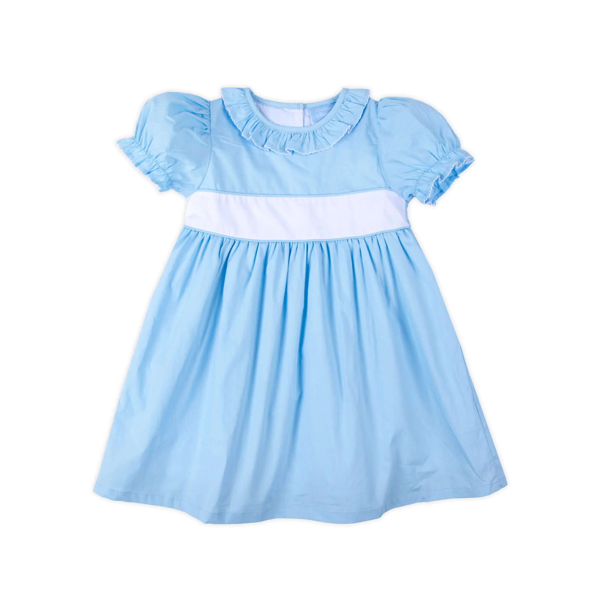 Light Blue Ruffle Collared Dress - Image 3
