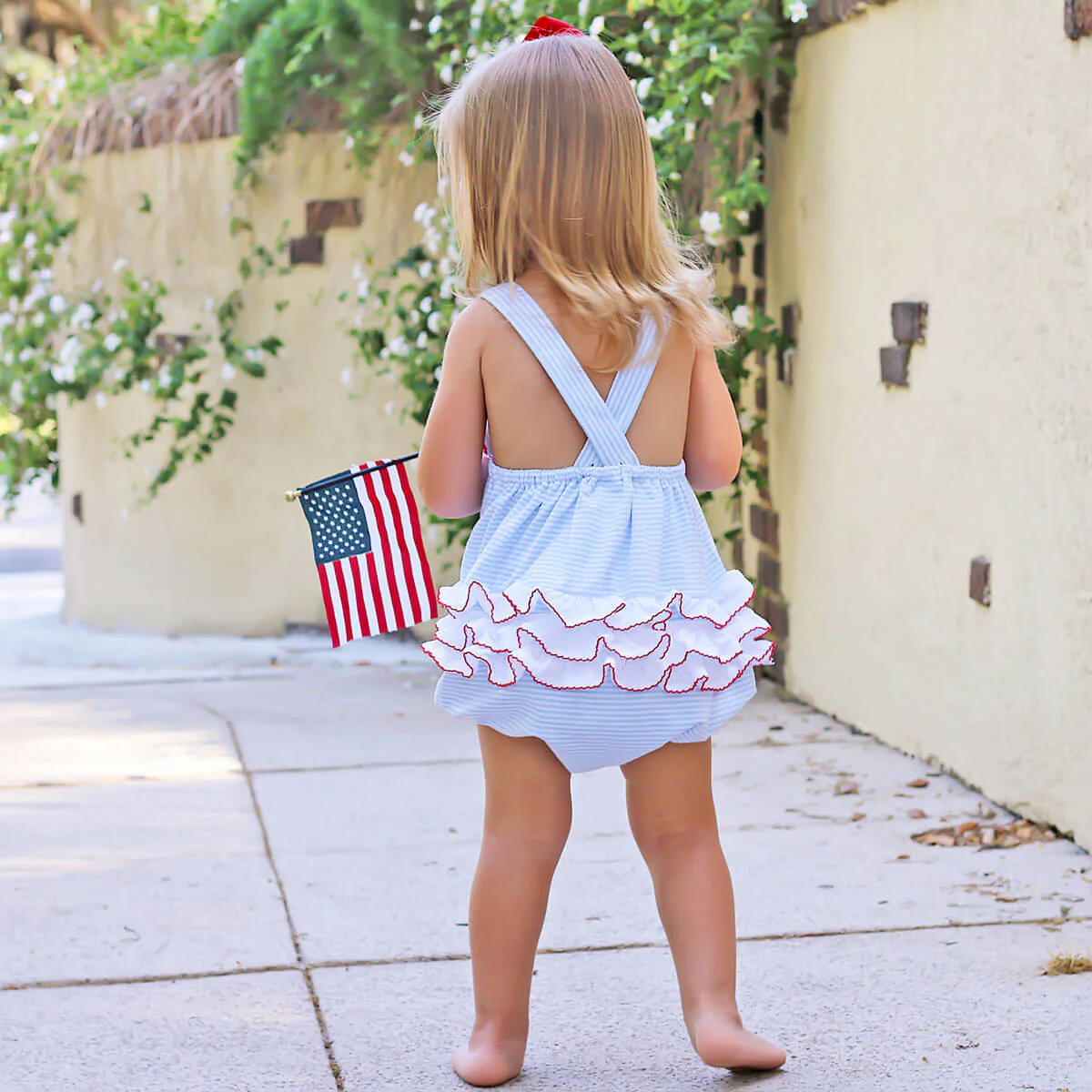 Flag Applique Light Blue Stripe Leah Bubble - Image 4