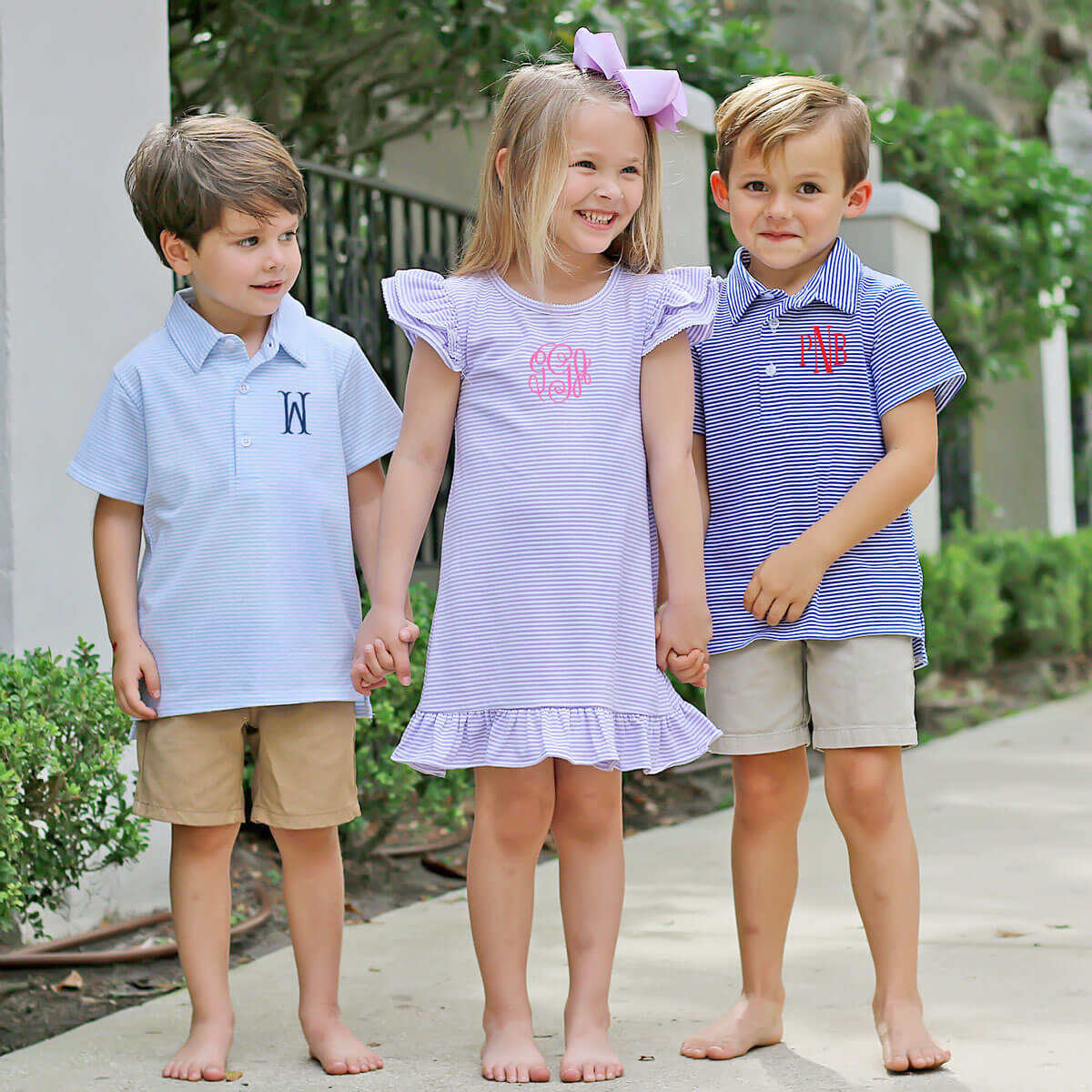 Light Blue Stripe Knit Short Sleeve Polo - Image 7