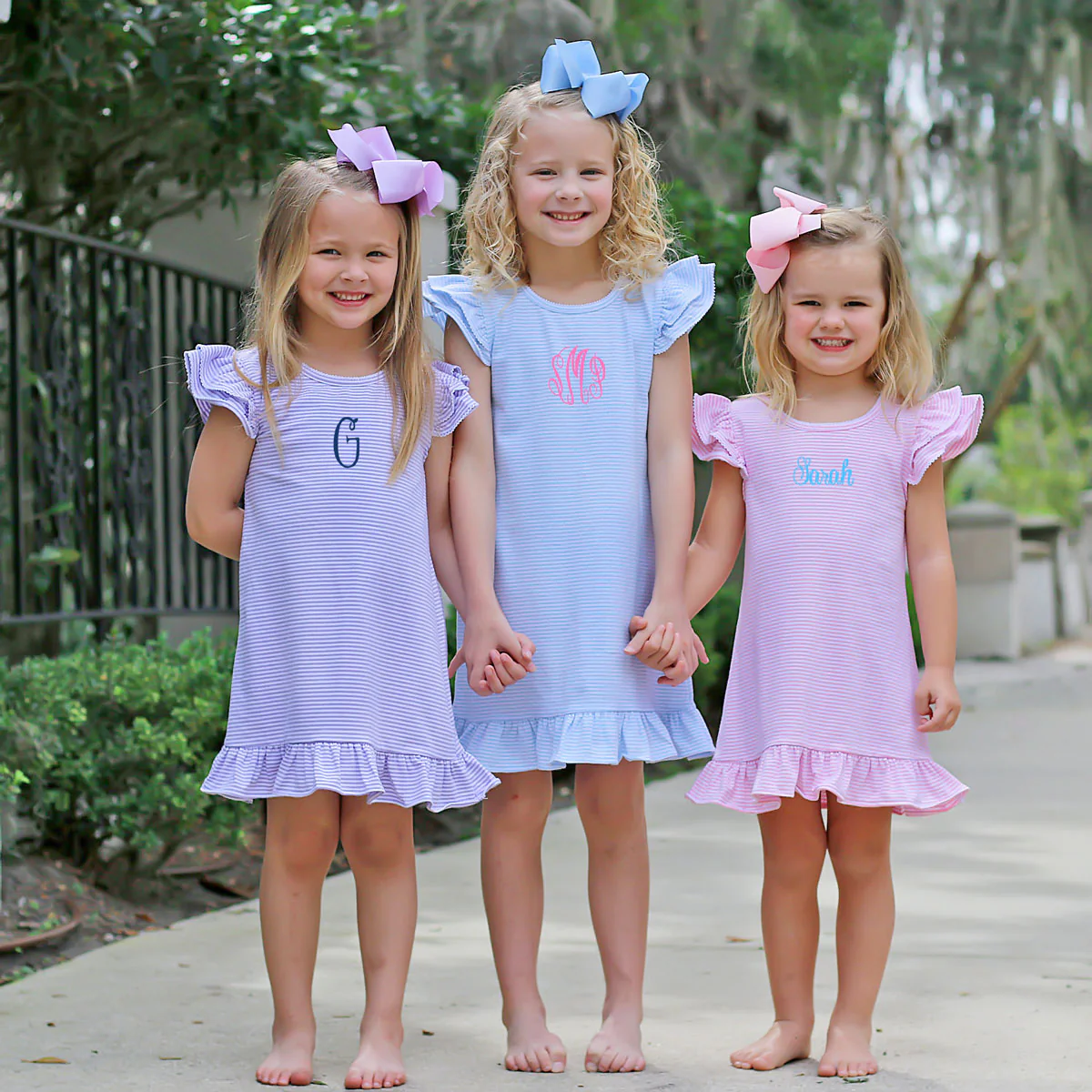Milly Stripe Ruffle Dress Light Blue - Image 5