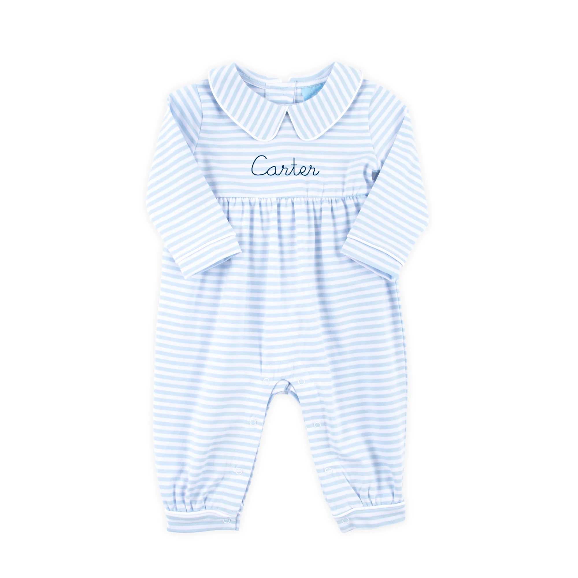 French Blue Stripe Romper - Image 2
