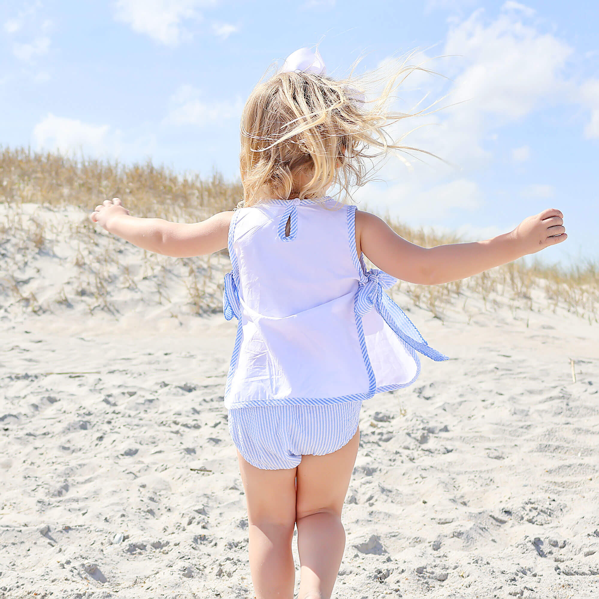 Light Blue Stripe Seersucker Popover Set - Image 3