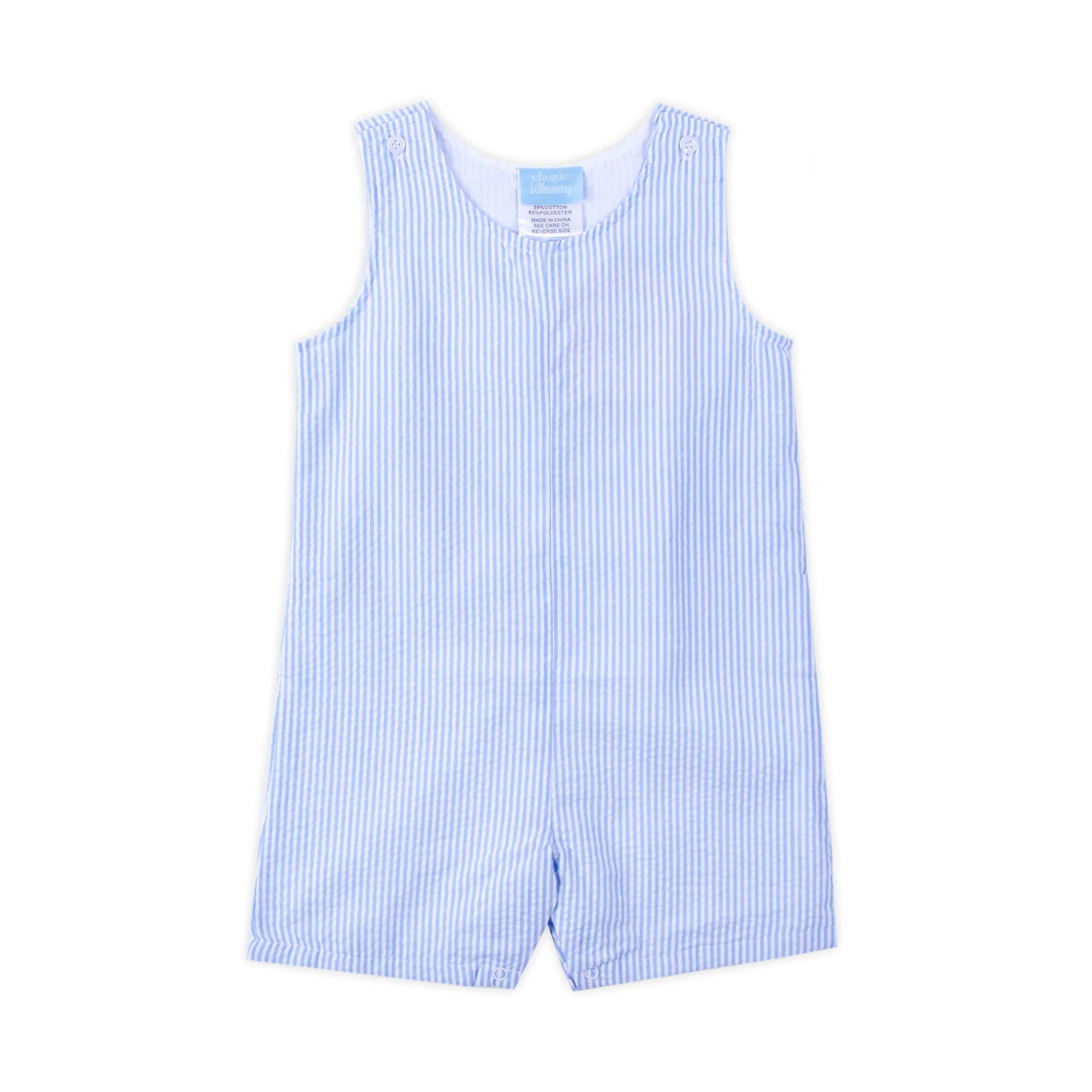 Light Blue Stripe Seersucker Jon Jon - Image 2