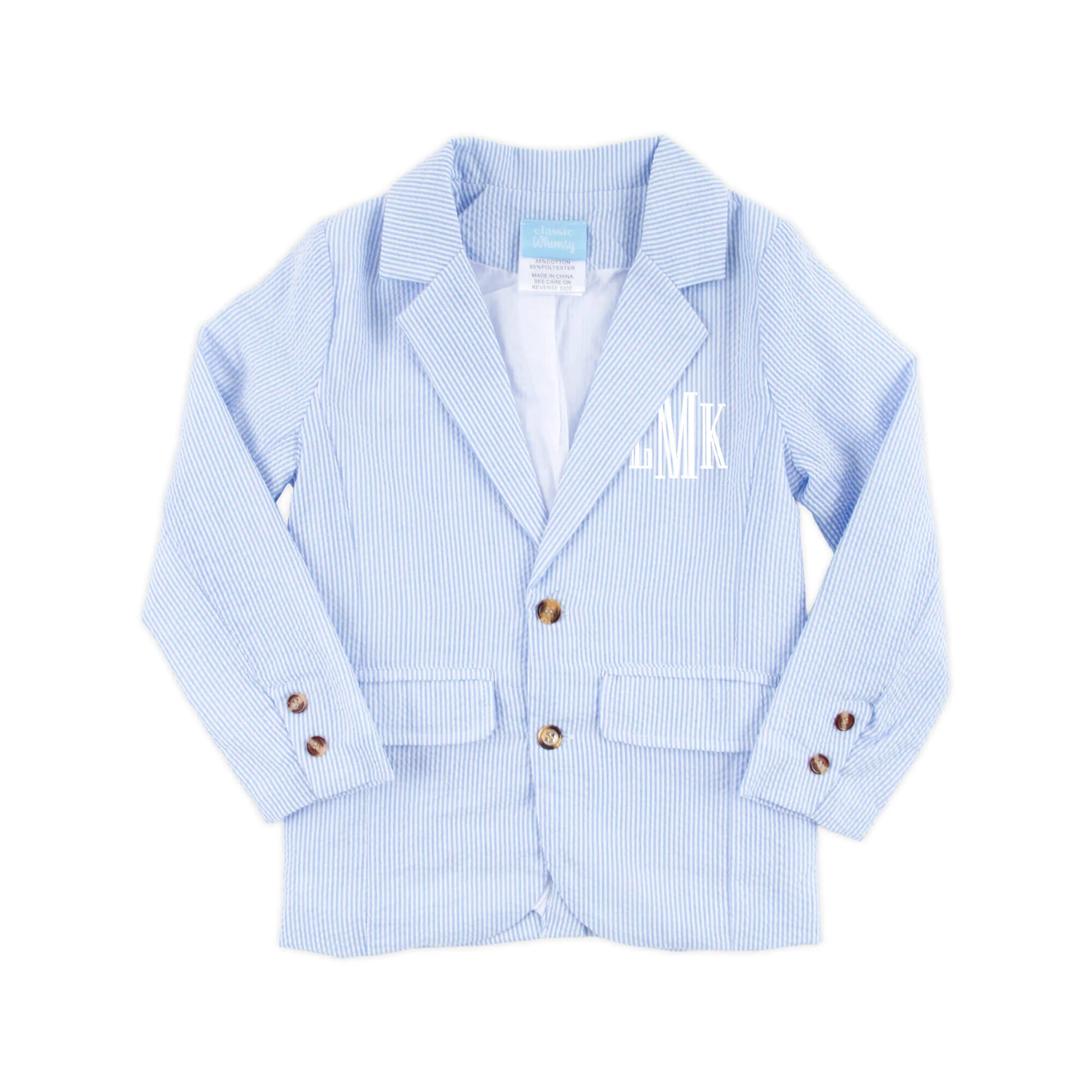 French Blue Stripe Seersucker Suit Jacket - Image 2