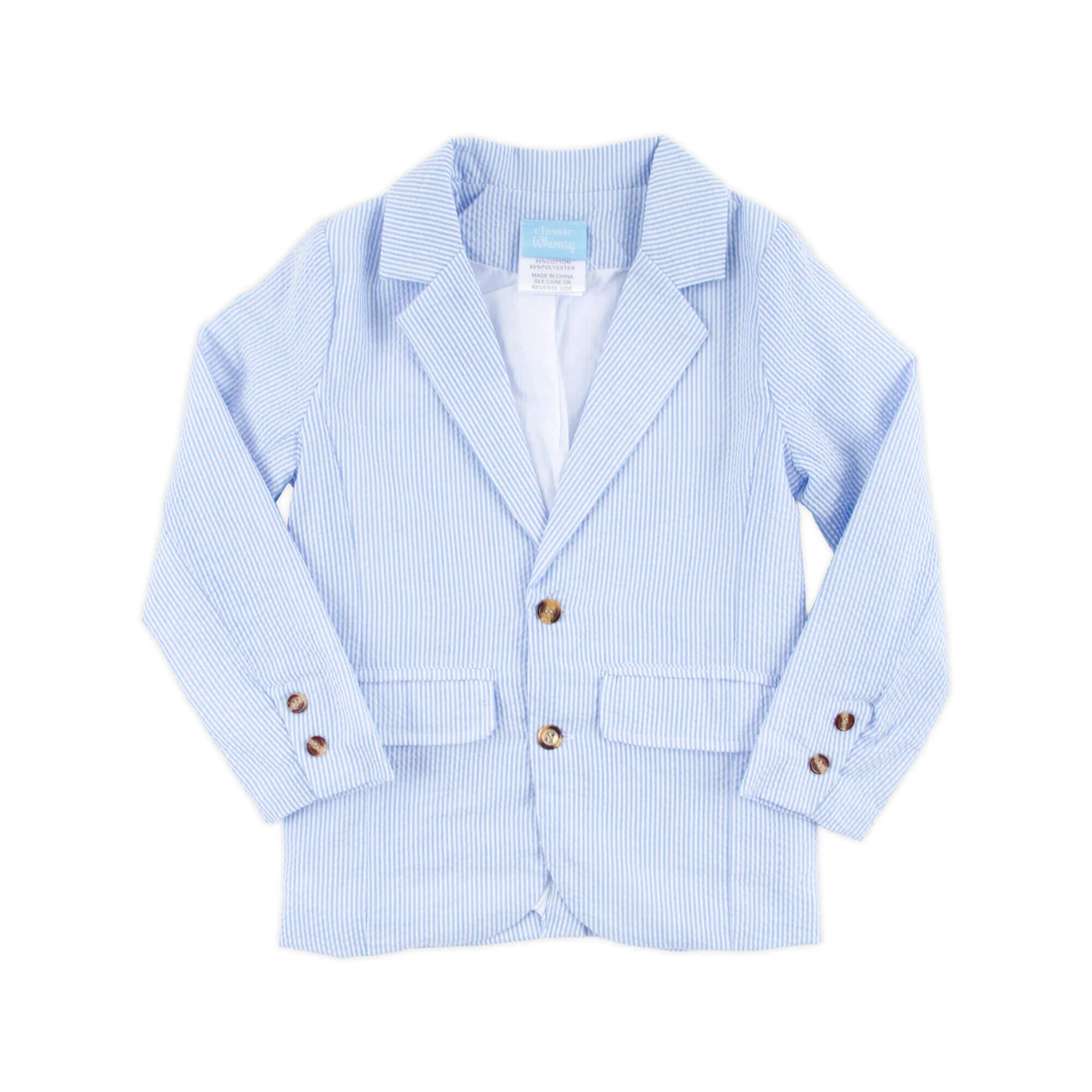 French Blue Stripe Seersucker Suit Jacket - Image 4